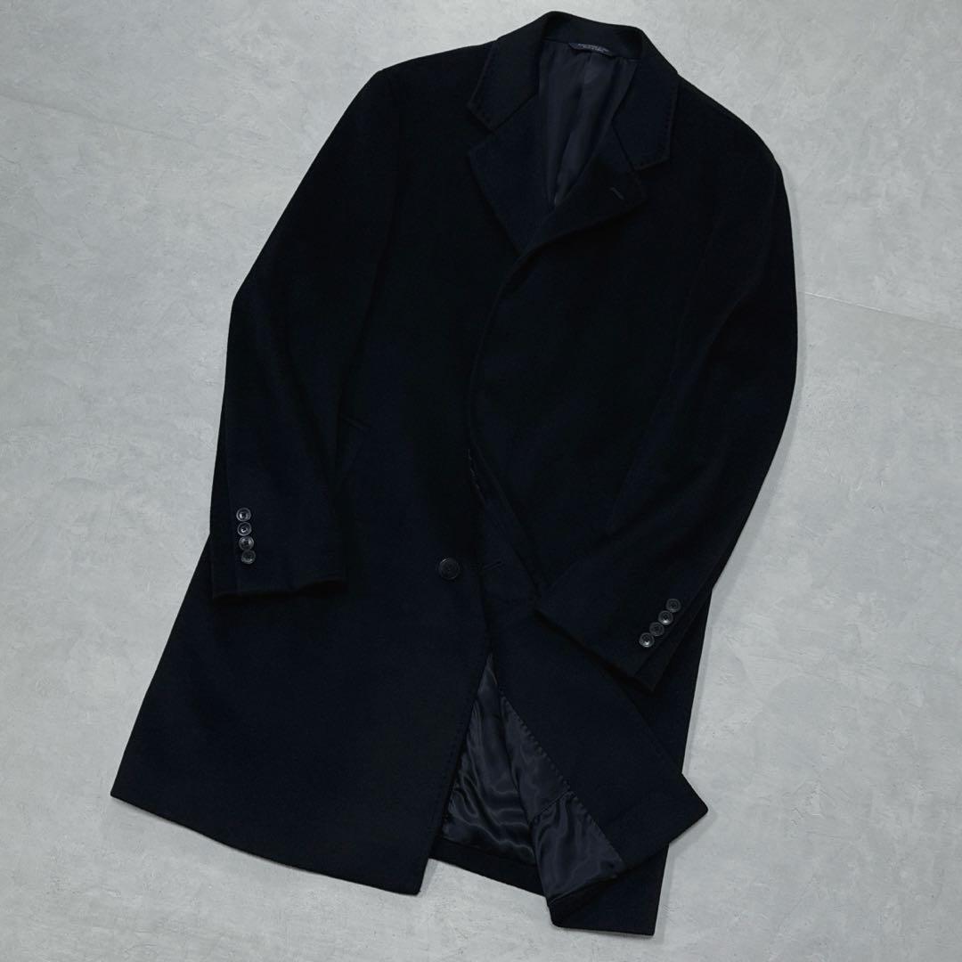 希少 美品 ブルックスブラザーズ ロロピアーナ チェスターコート ブラック