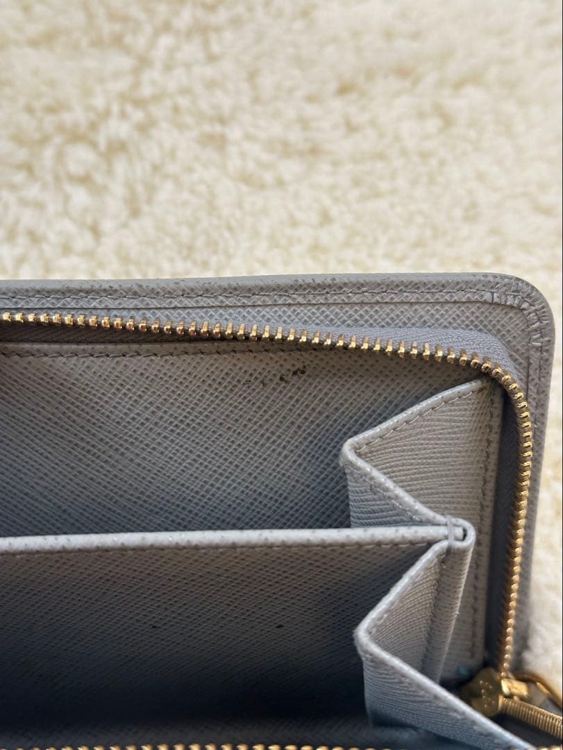 ⭐︎369T⭐︎ PRADA グレー 二つ折り財布 サフィアーノレザー