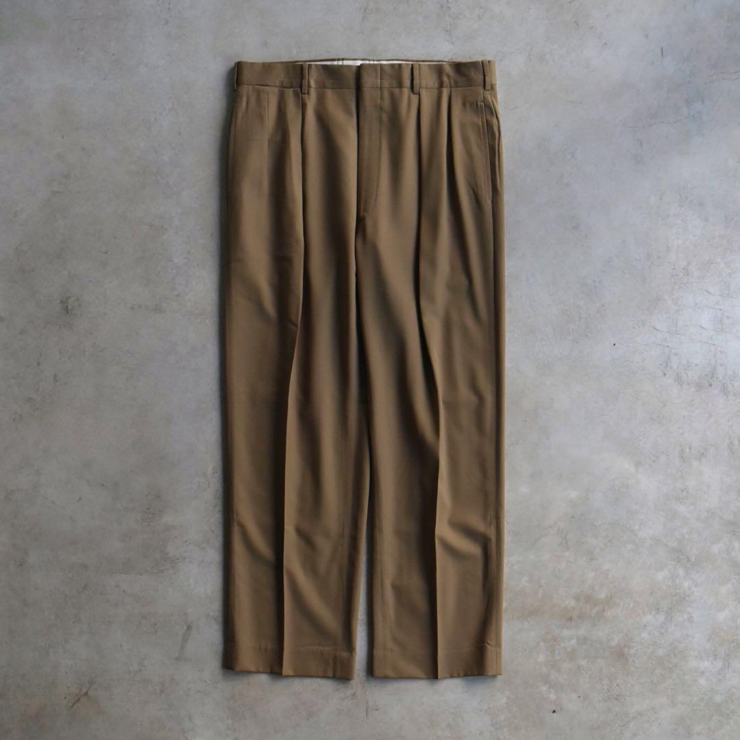 90s ラルフローレン ギャバジンウール ツータックスラックス W35 L30