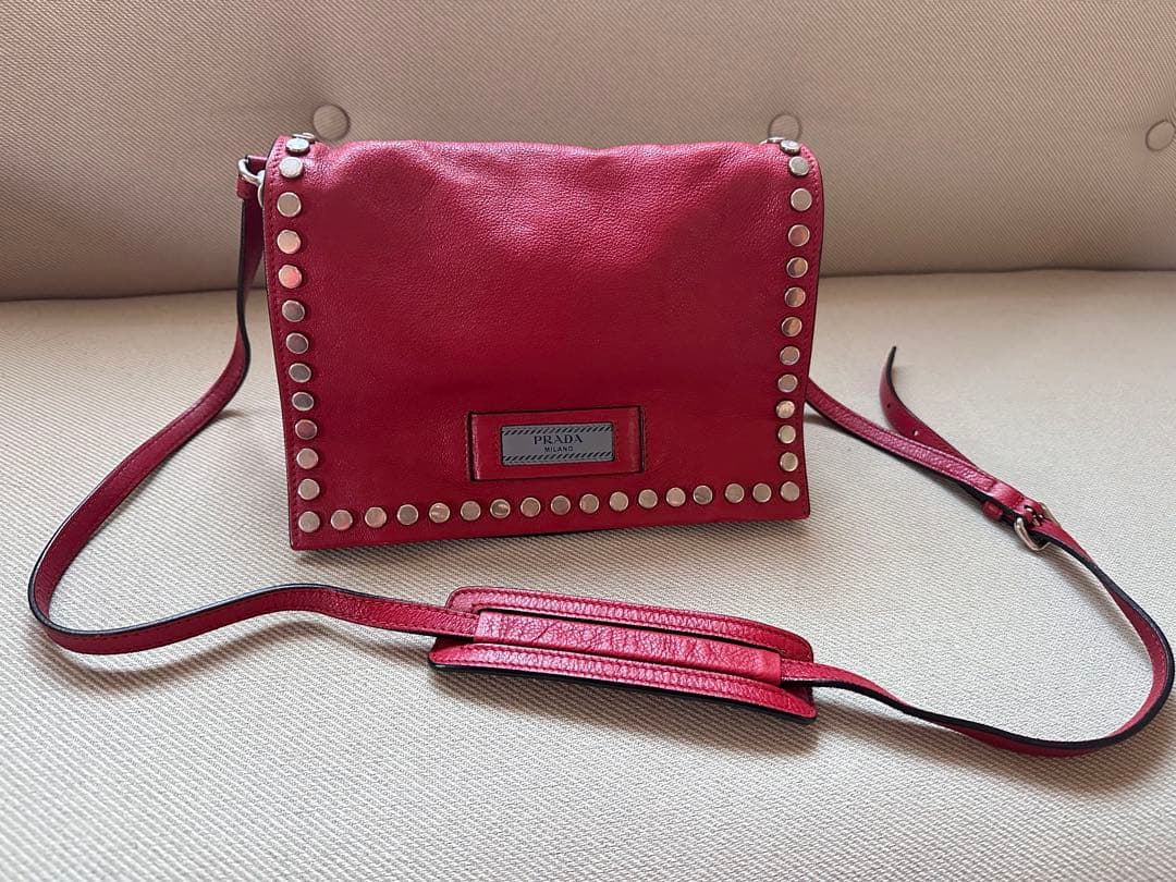 PRADA エチケット 2WAYバッグ 斜めショルダーバッグ レザー