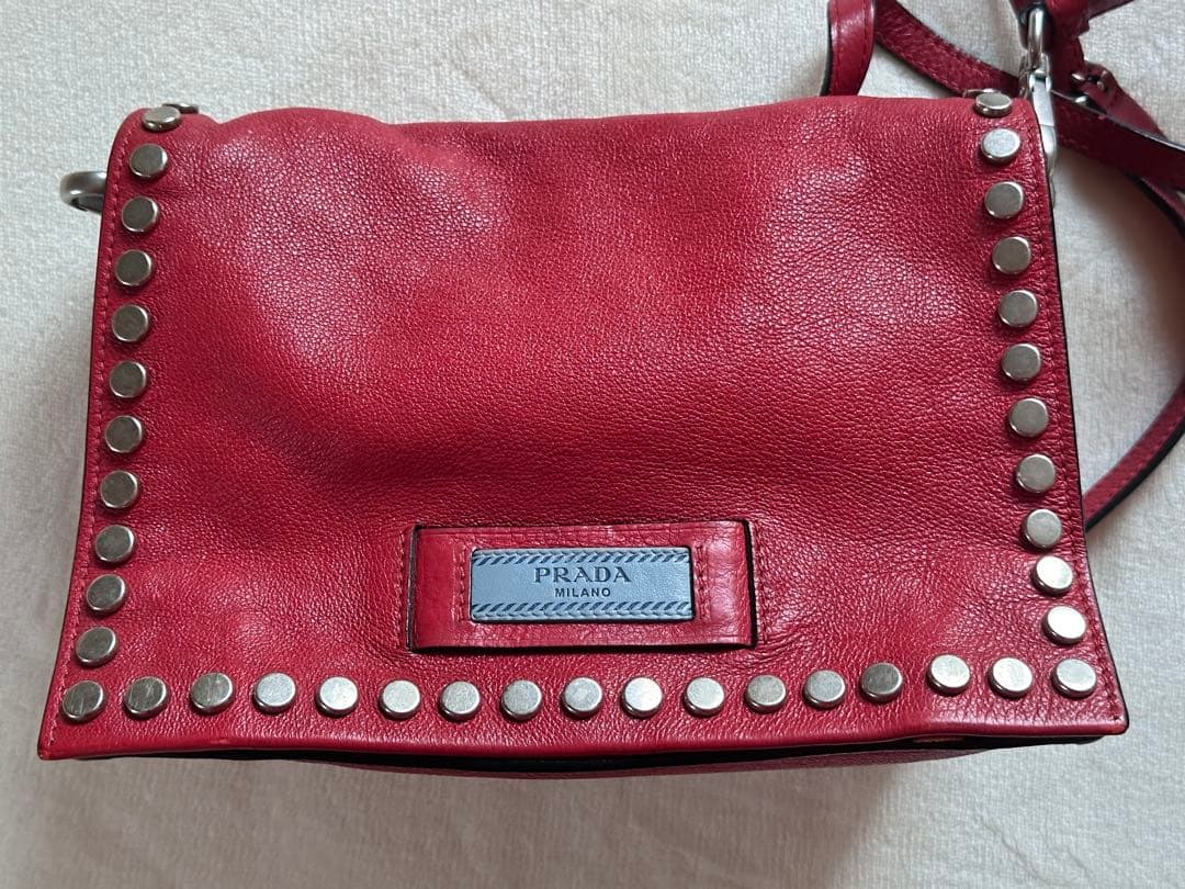 PRADA エチケット 2WAYバッグ 斜めショルダーバッグ レザー