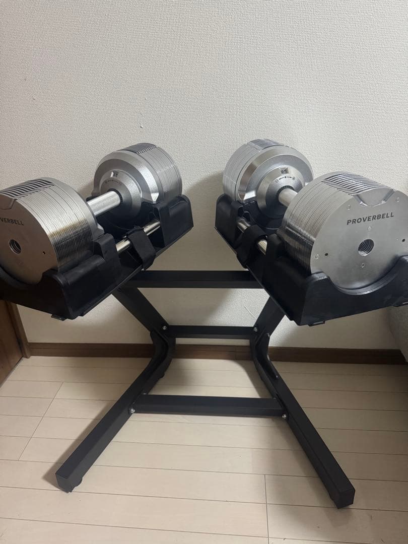 プロバーベル　スタンド付　可変式ダンベル41.5kg 2個セット