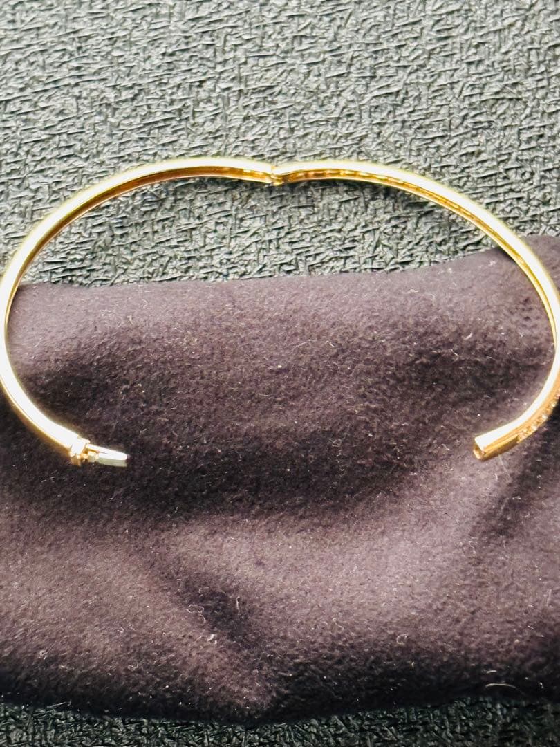 ◎0.50ct K18PG天然ダイヤモンド バングル　ブレス16センチ