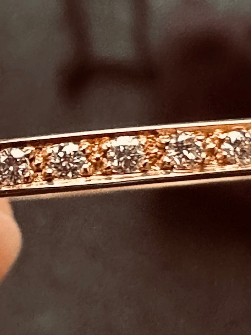 ◎0.50ct K18PG天然ダイヤモンド バングル　ブレス16センチ