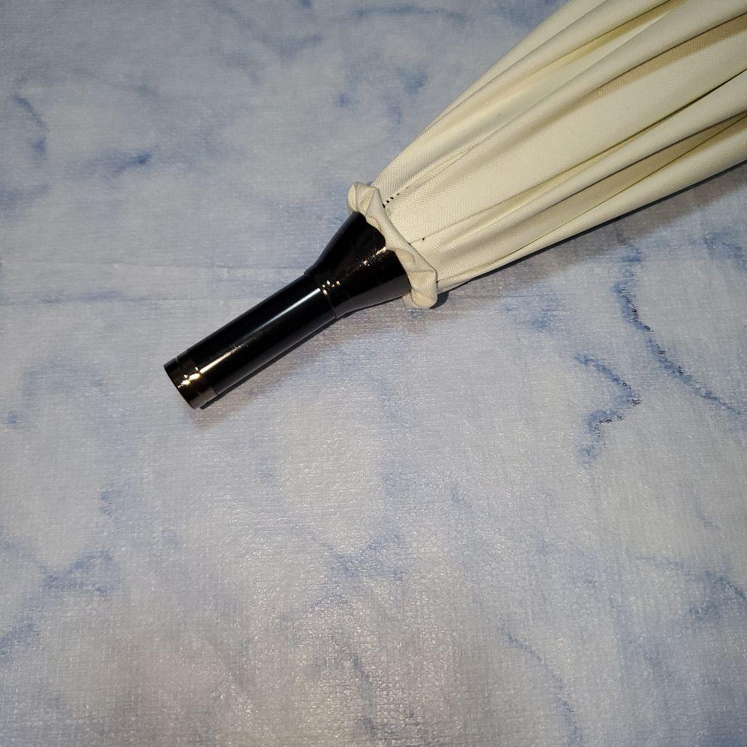 芦屋ロサブラン　フリル付きアイボリー晴雨兼用傘