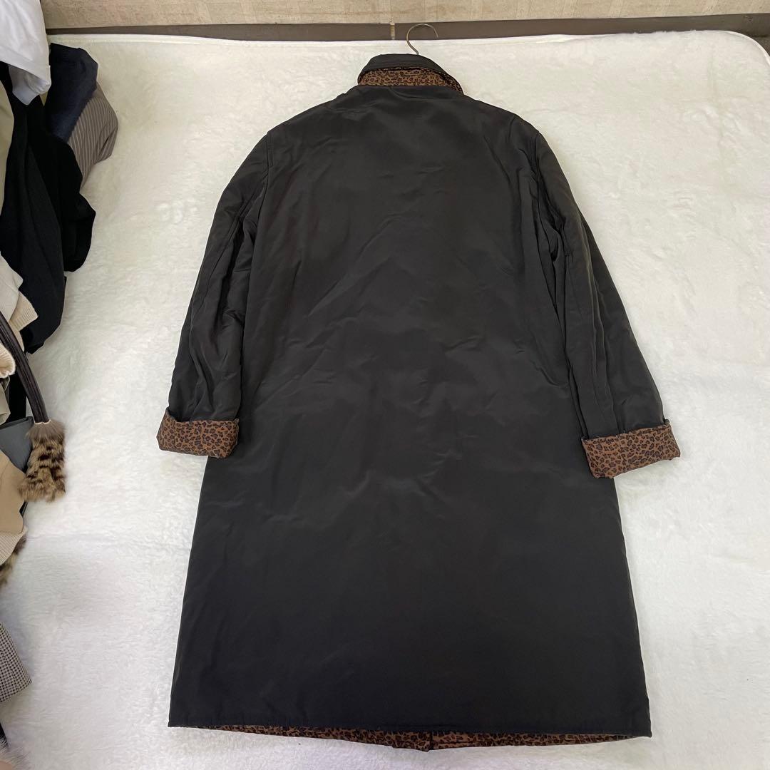 BOTTEGA VENETA レオパード柄　ブラックトレンチコート リバーシブル