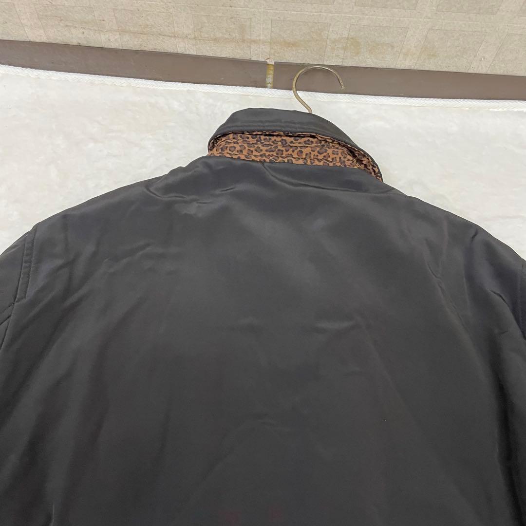 BOTTEGA VENETA レオパード柄　ブラックトレンチコート リバーシブル