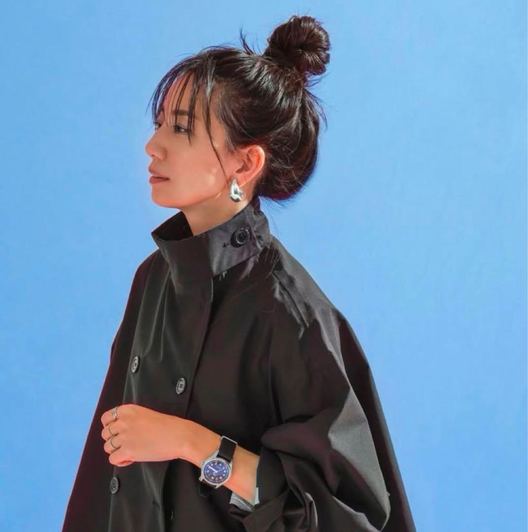 FORME 東原亜希　スタンドカラーロングコート　ブラック　1