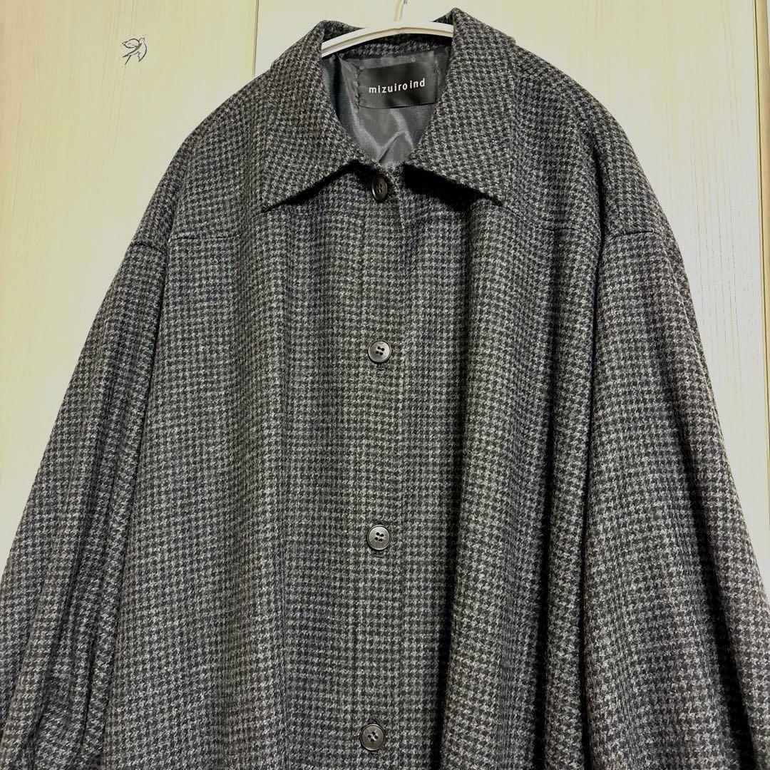 ミズイロインドコートワンピース　 ギャザーワイドコート