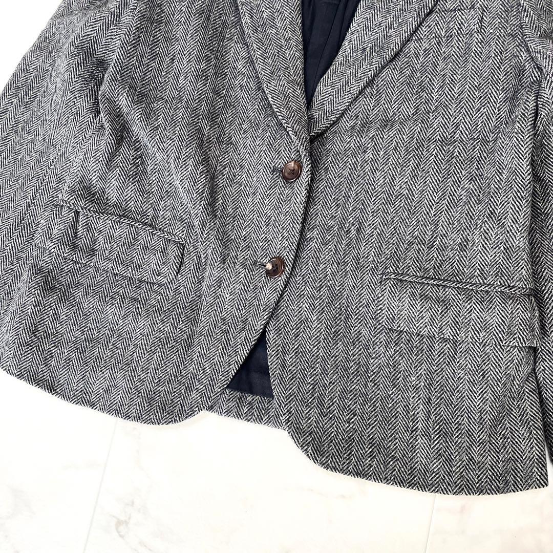 美品 マーガレットハウエル ウール ヘリンボーン 2B テーラードジャケット 2