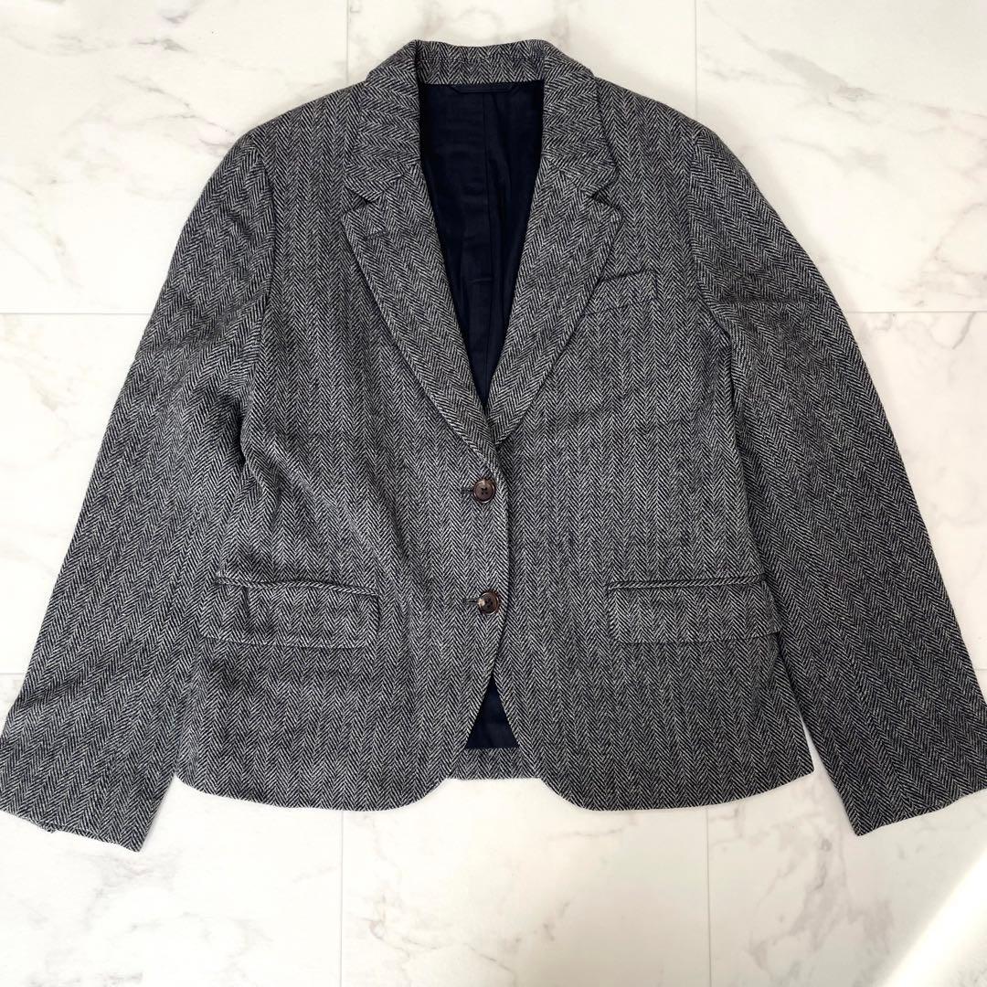 美品 マーガレットハウエル ウール ヘリンボーン 2B テーラードジャケット 2