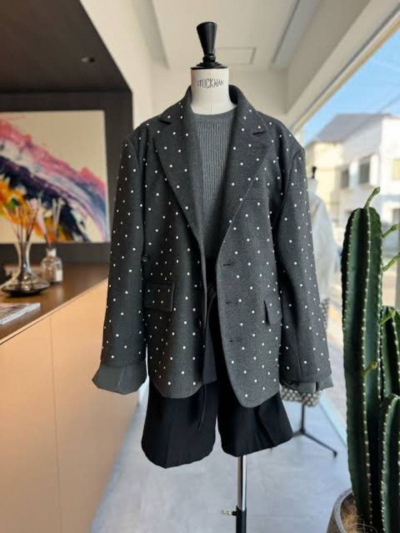 新品未使用クラネCLANEパールドットジャケットPEARL DOT JACKET