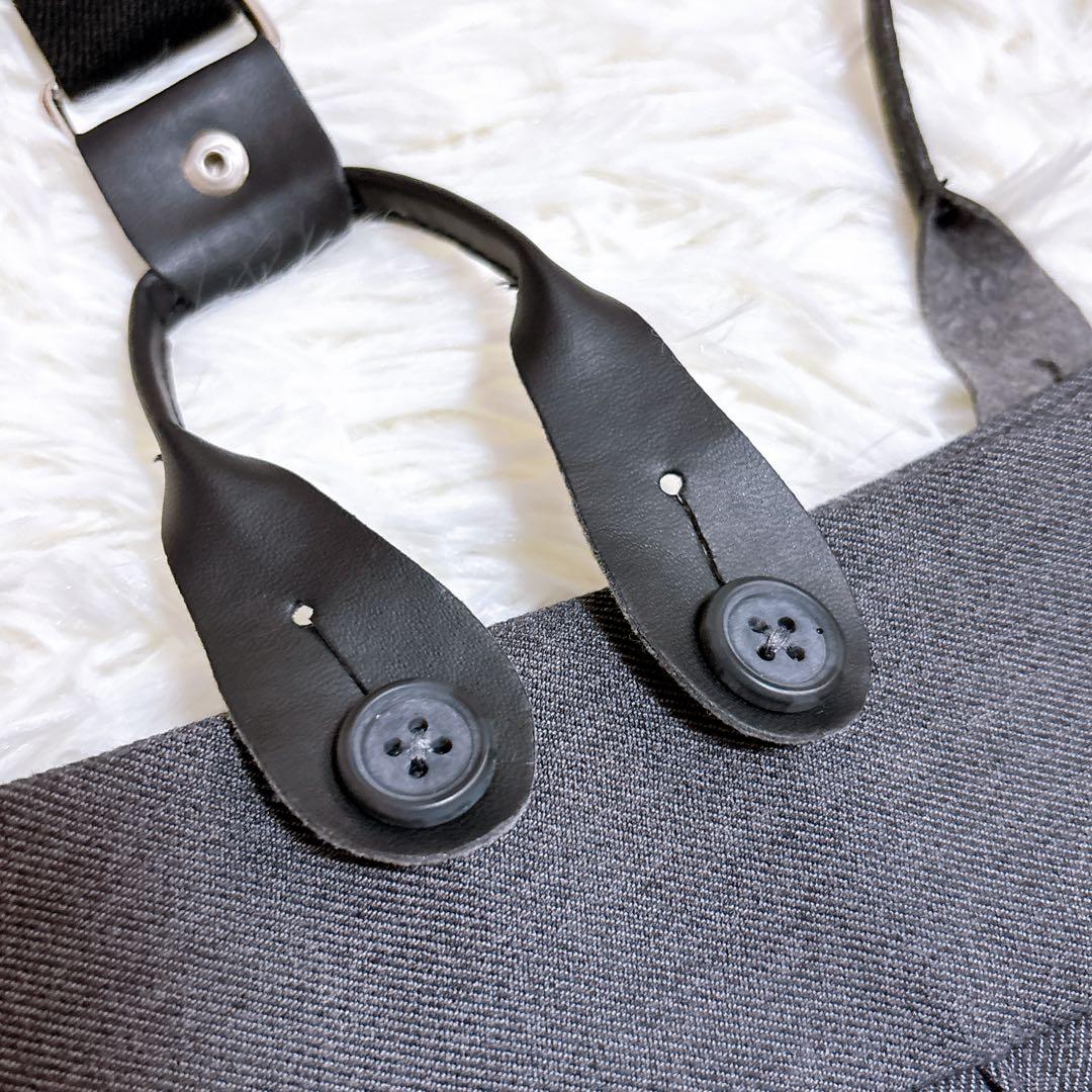 【極美品】AKTE アクテ サスペンダー付き ワイドパンツ チャコールグレー S