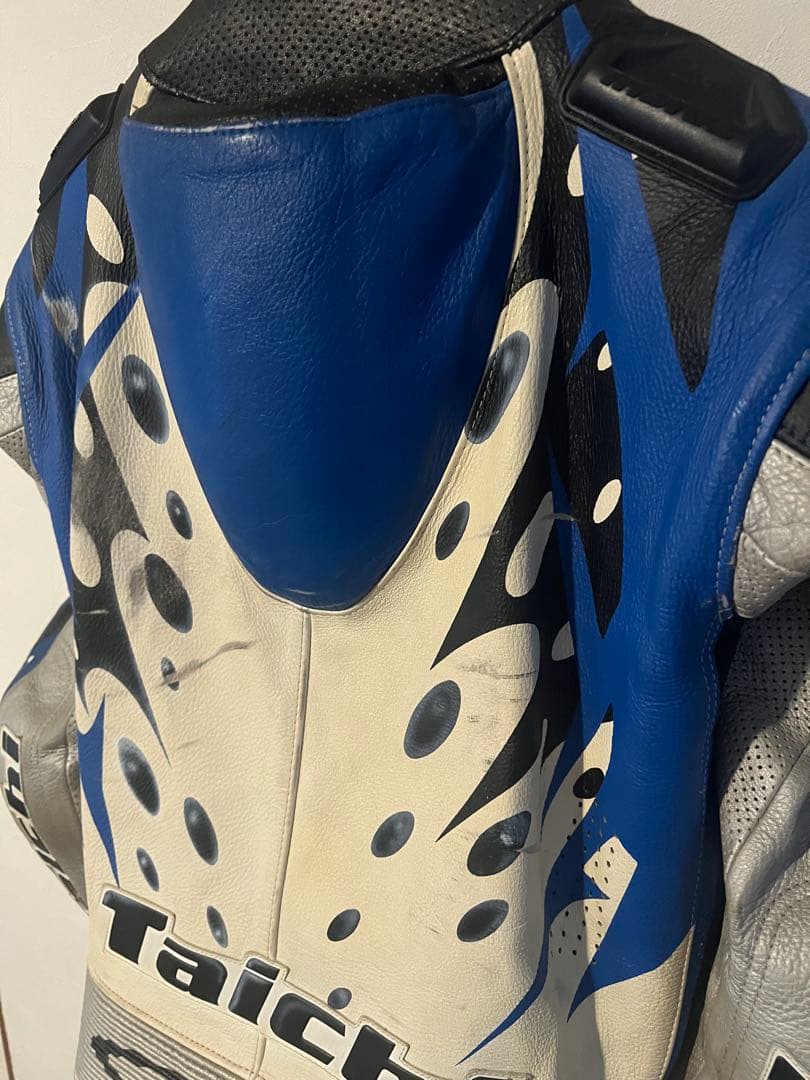 RS タイチ レーシングスーツ サイズLLS 革ツナギ　レーシンググローブ　青白