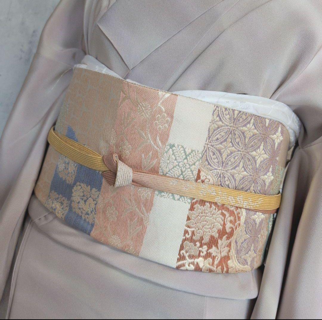 訪問着　フルセット　付け下げ　着物　正絹　まだら模様　落款　淡い　F5r