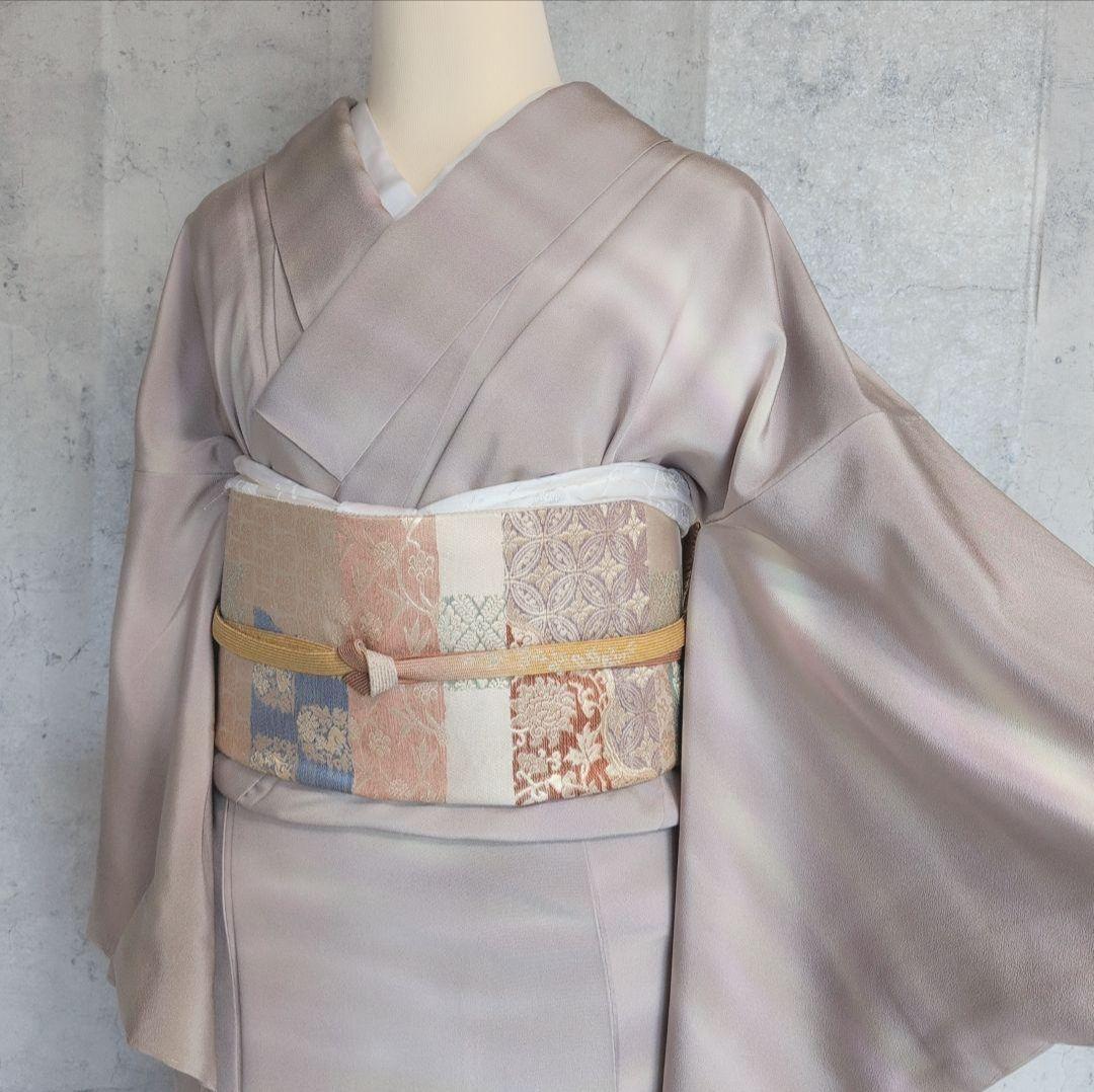 訪問着　フルセット　付け下げ　着物　正絹　まだら模様　落款　淡い　F5r