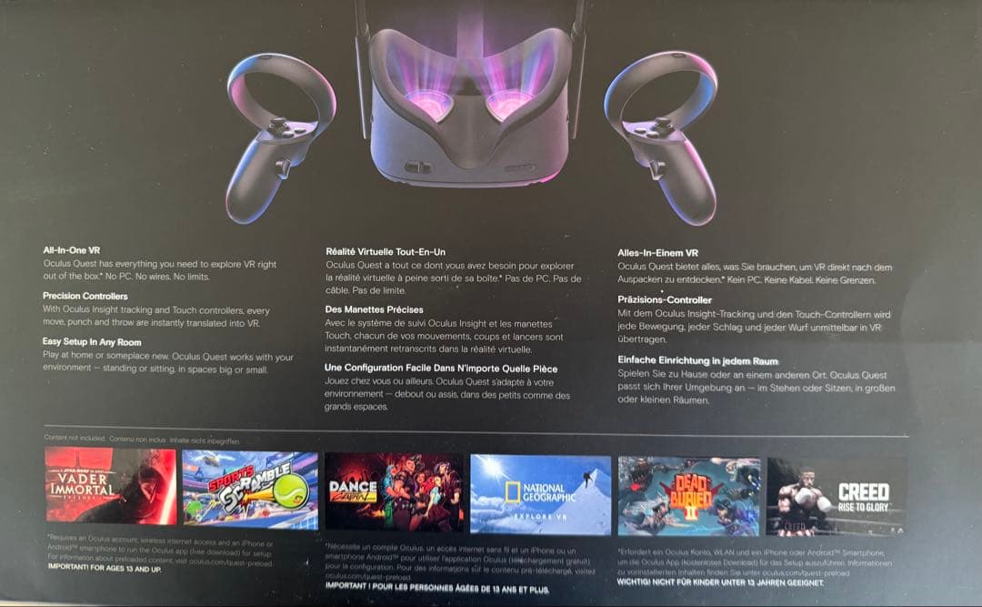  Quest VRヘッドセット 本体とコントローラー2個