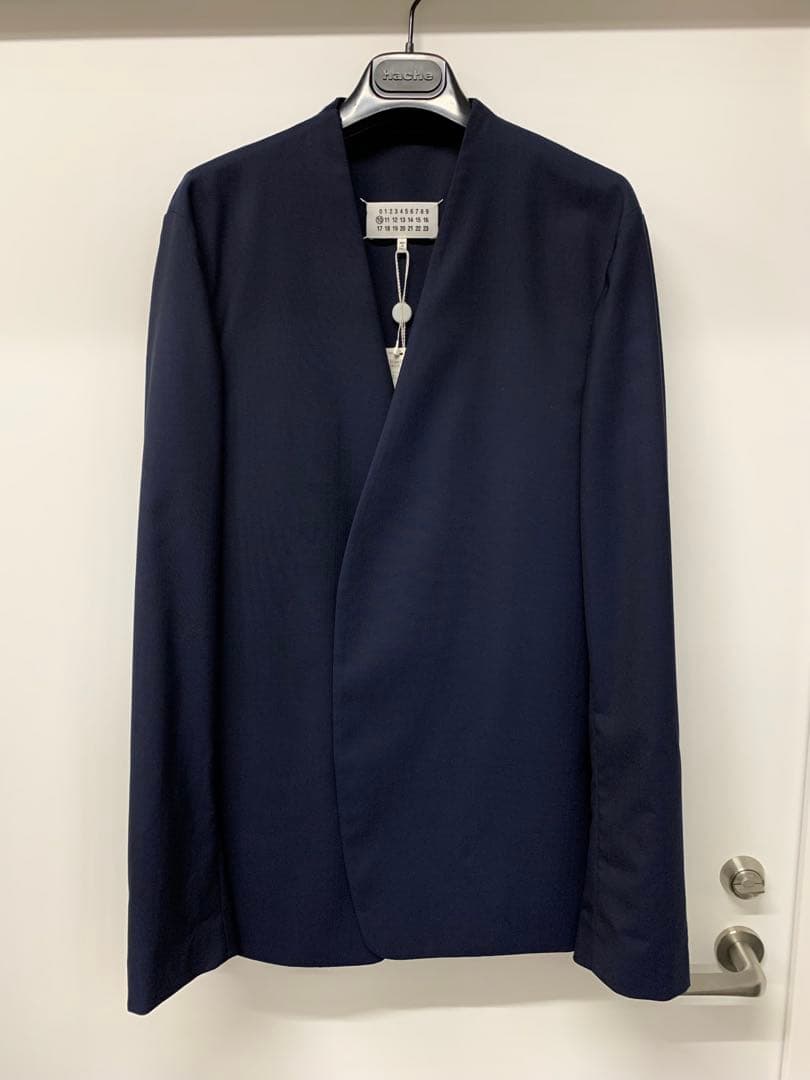 MAISON MARGIELA ネイビー ノーカラージャケット
