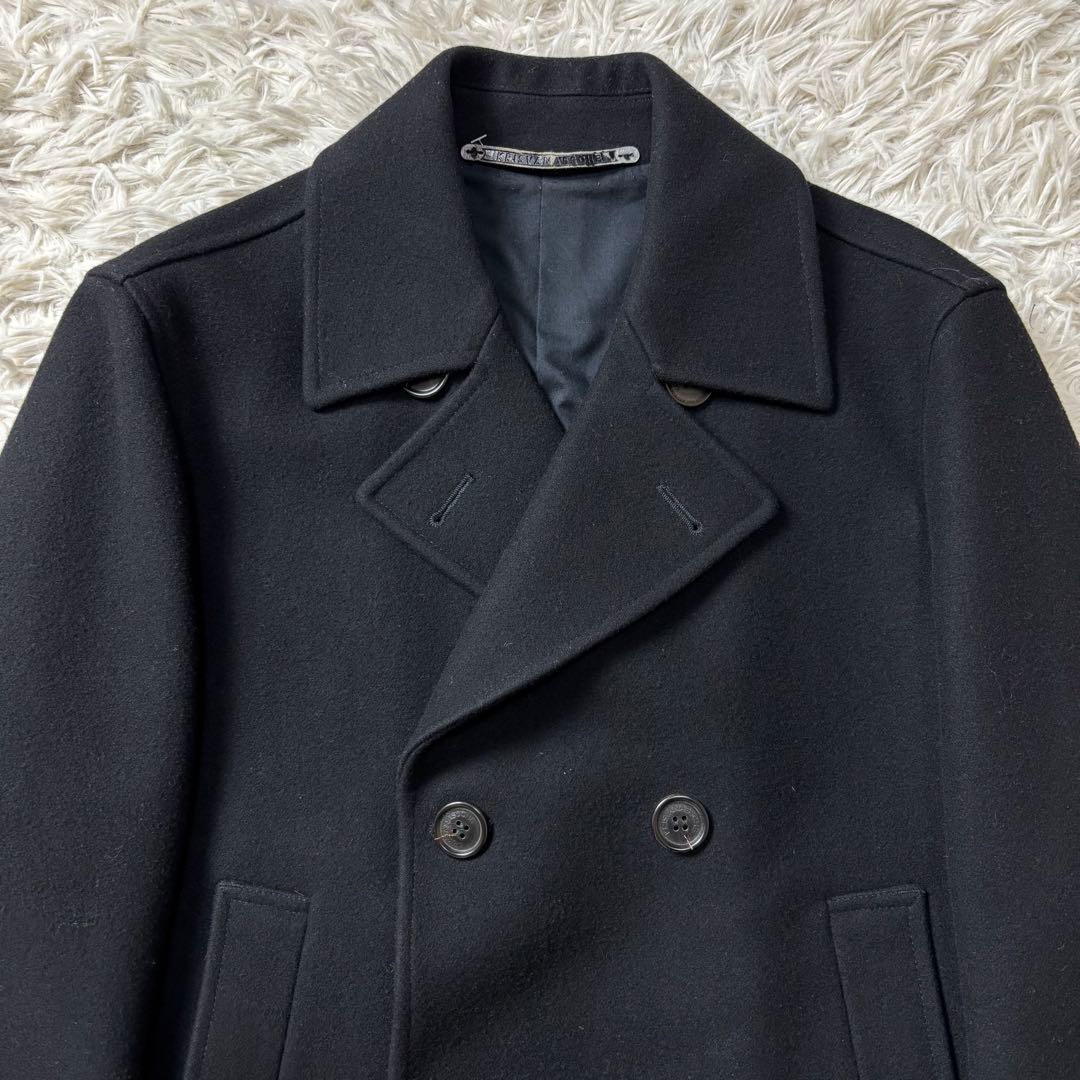 美品 高級 カシミヤ混 KRIS VAN ASSCHE ピーコート ブラック