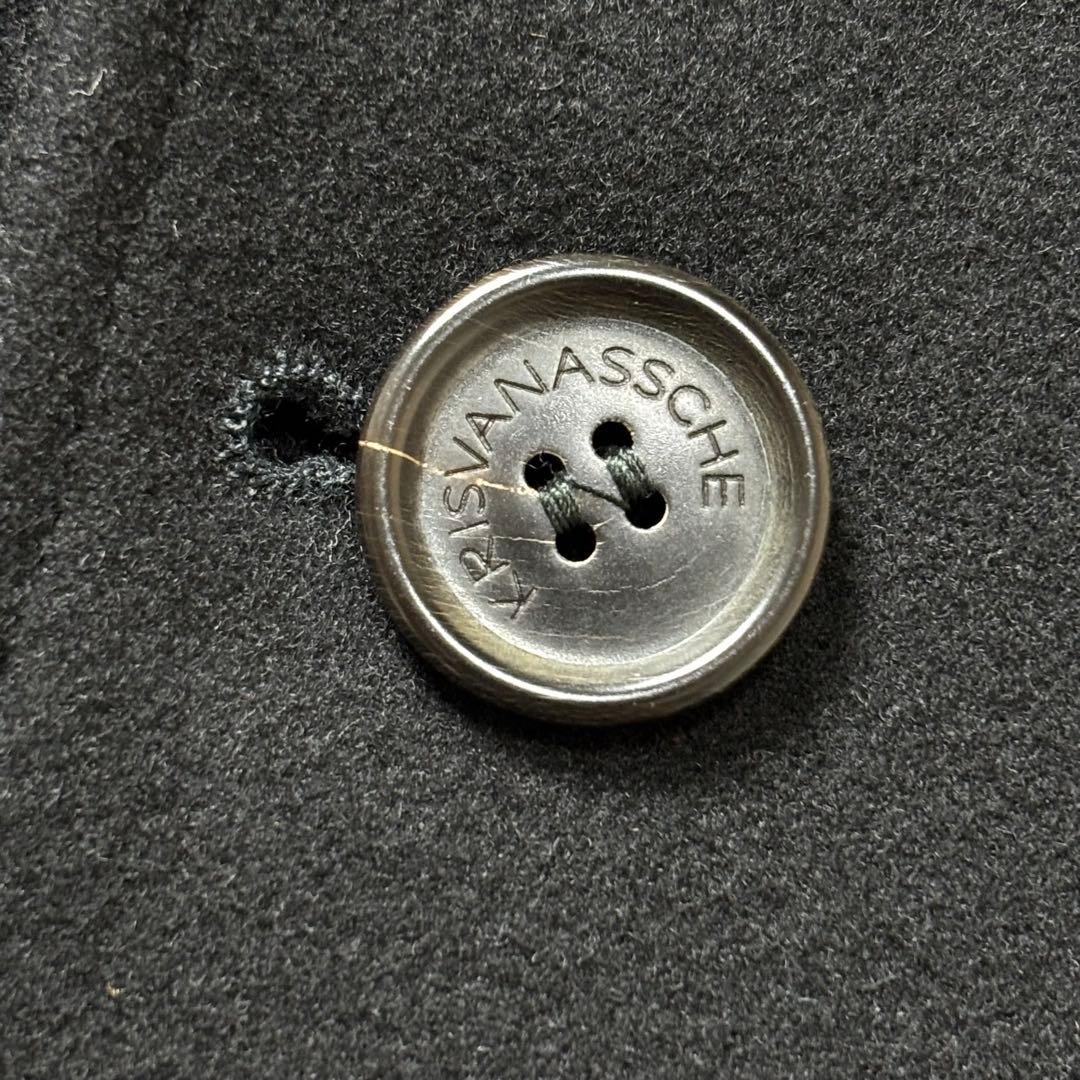 美品 高級 カシミヤ混 KRIS VAN ASSCHE ピーコート ブラック