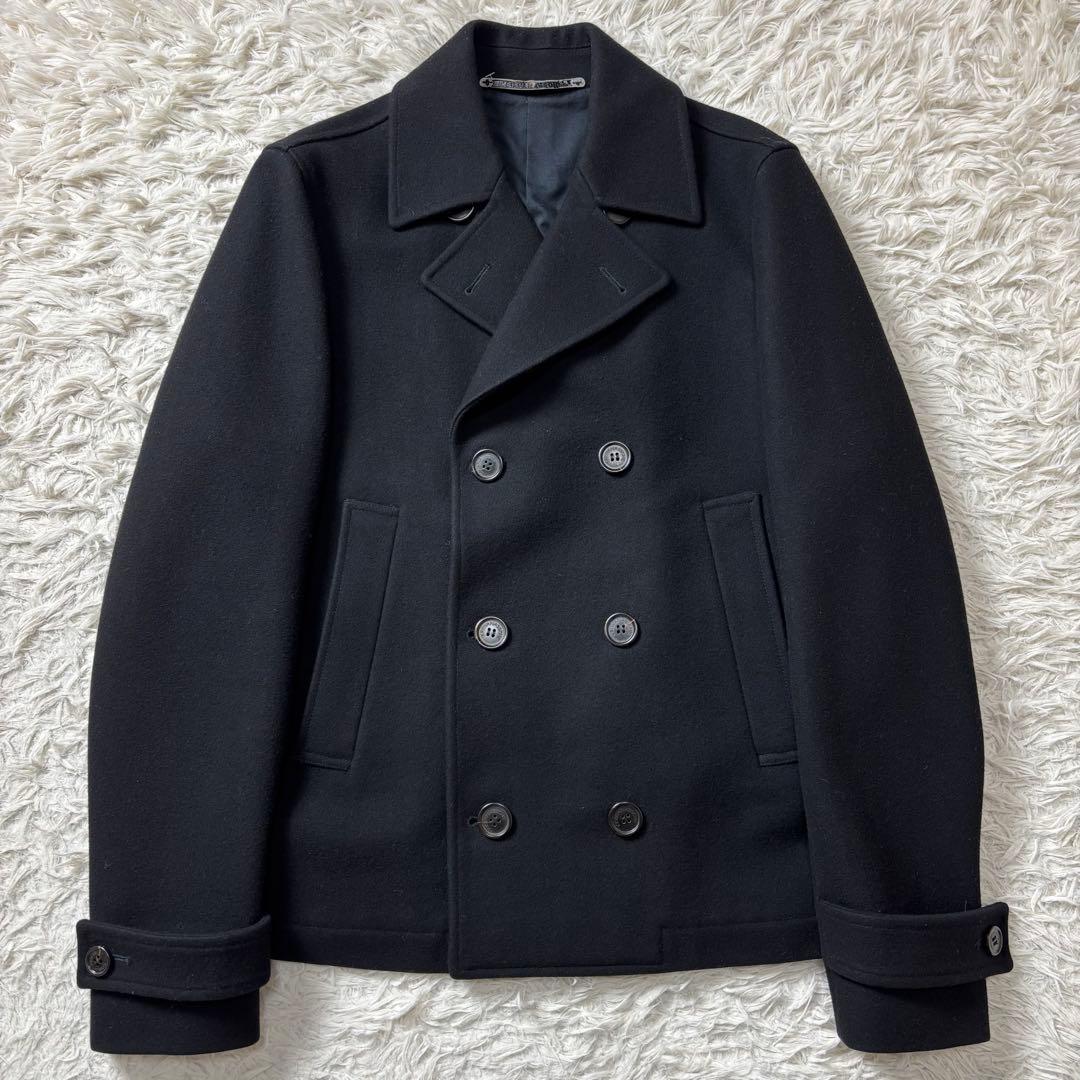 美品 高級 カシミヤ混 KRIS VAN ASSCHE ピーコート ブラック