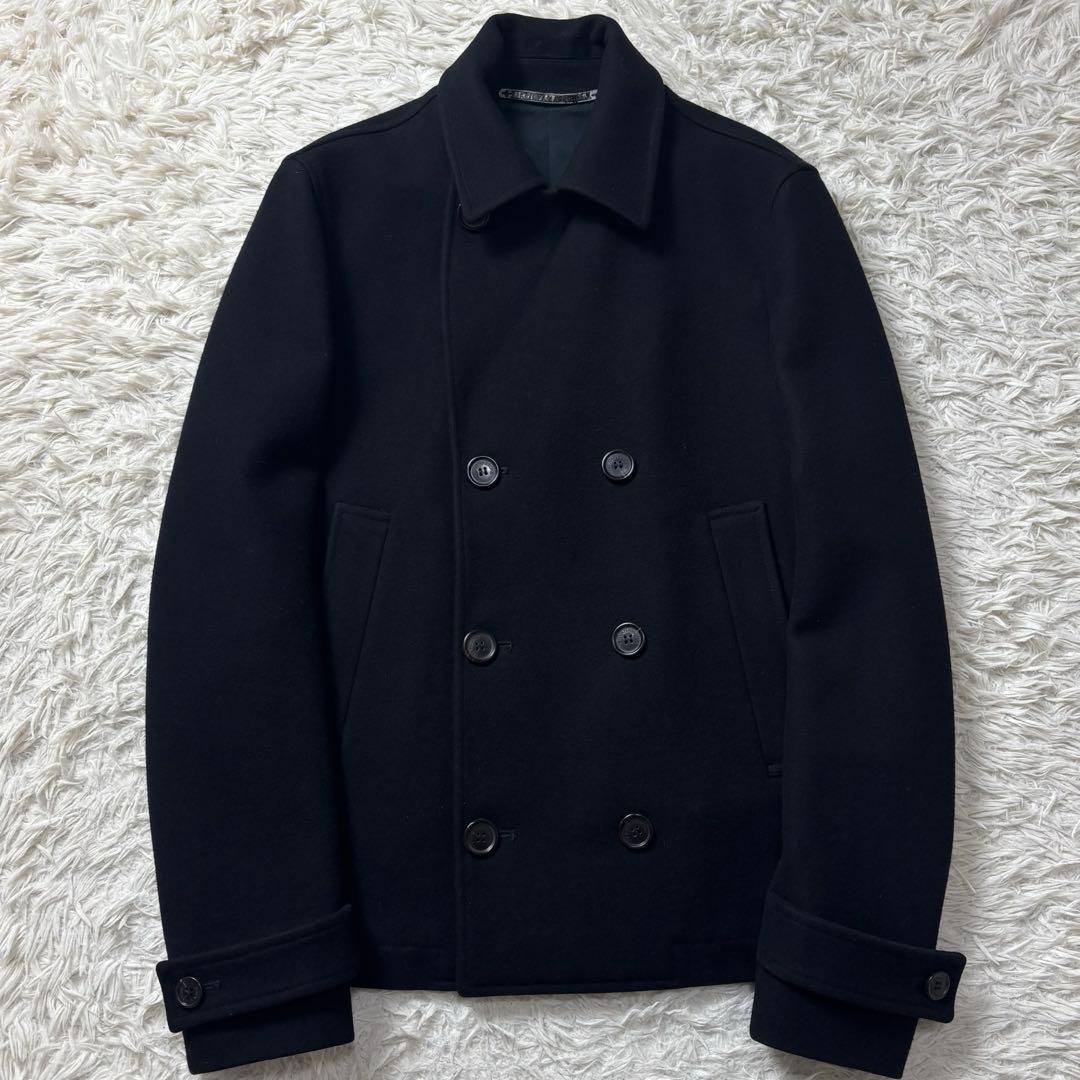美品 高級 カシミヤ混 KRIS VAN ASSCHE ピーコート ブラック