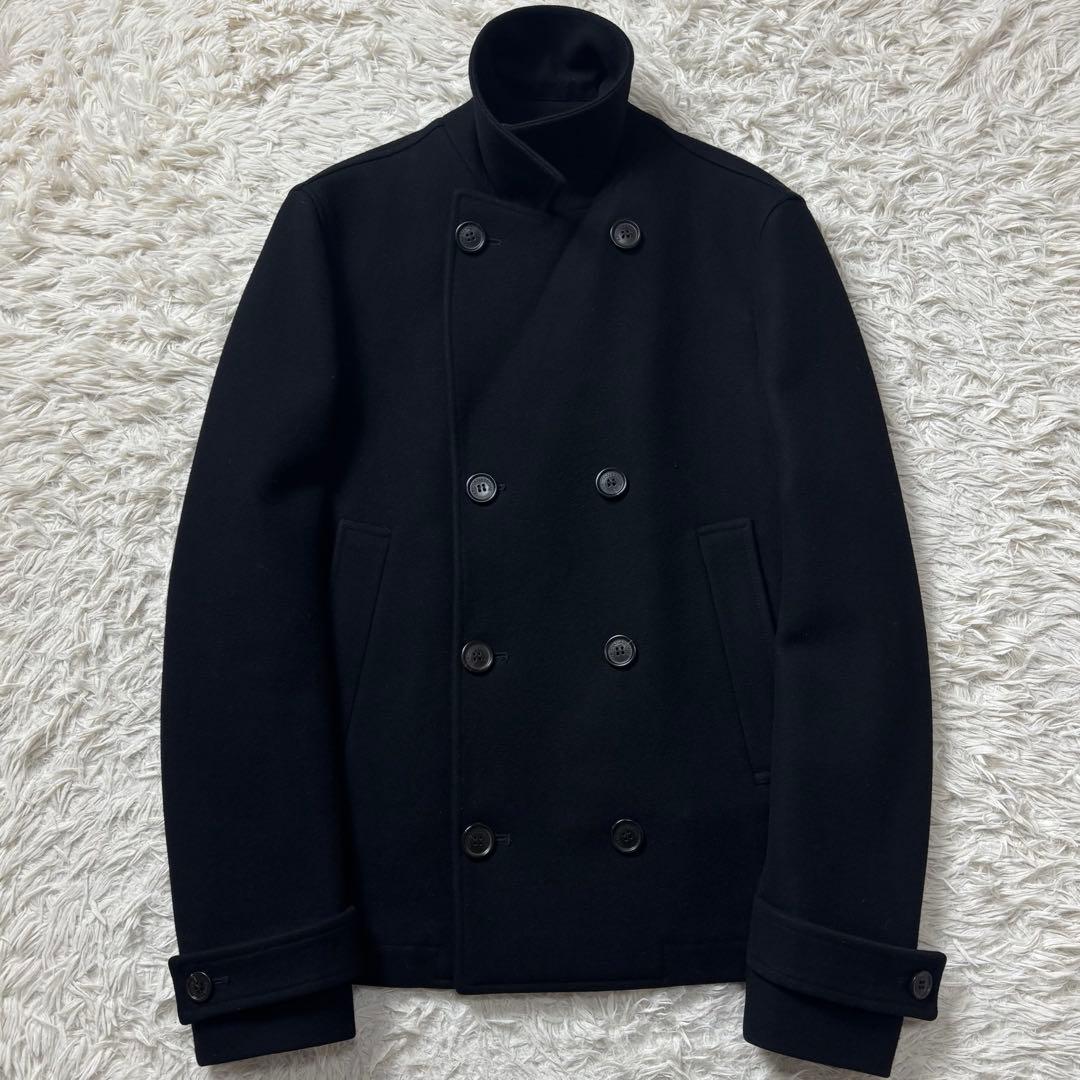 美品 高級 カシミヤ混 KRIS VAN ASSCHE ピーコート ブラック