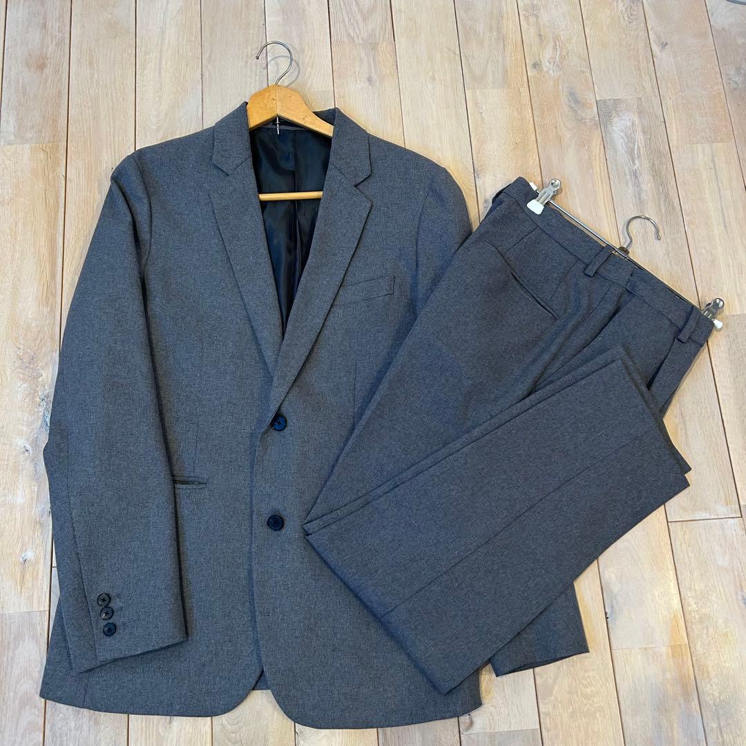 ナノユニバース LB.03 ウーリーツイル セットアップスーツグレーM