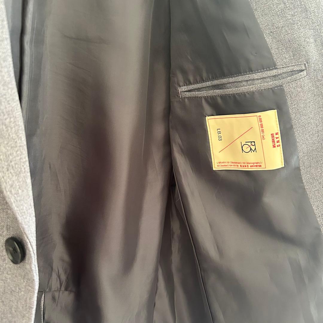 ナノユニバース LB.03 ウーリーツイル セットアップスーツグレーM