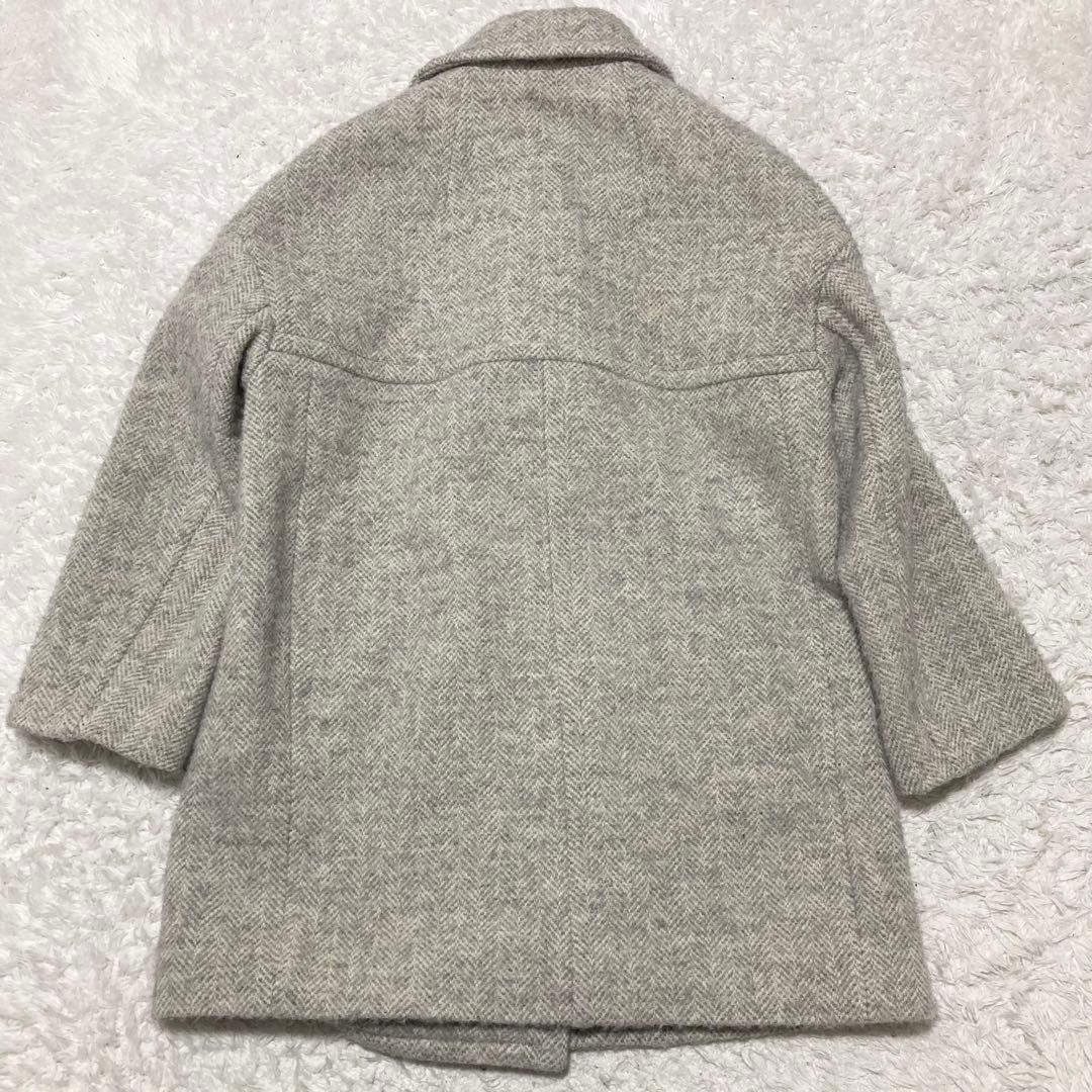 SHIPS ダブルブレスト ピーコート ツイード ヘリンボーン コクーン 36