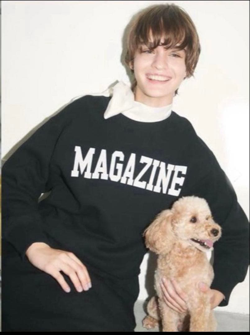 THIRD MAGAZINE ロゴボクシースウェット　ブラック