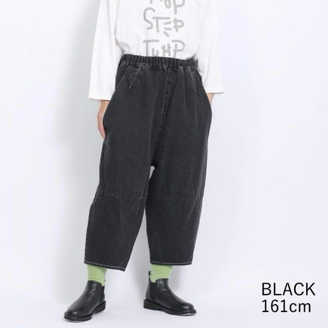 tumugu: 12ozコットンリネンデニム　ティンカーパンツ ブラック