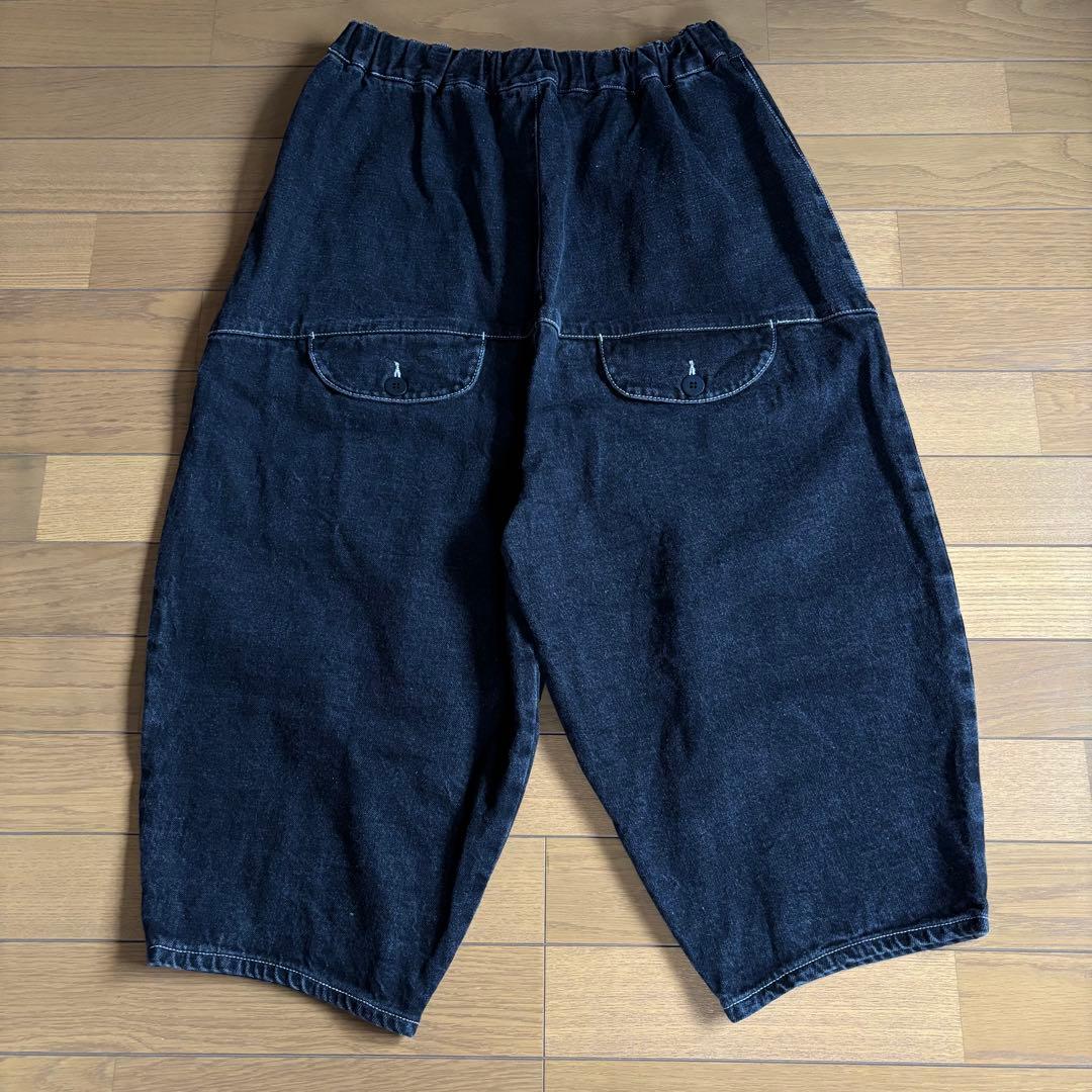 tumugu: 12ozコットンリネンデニム　ティンカーパンツ ブラック