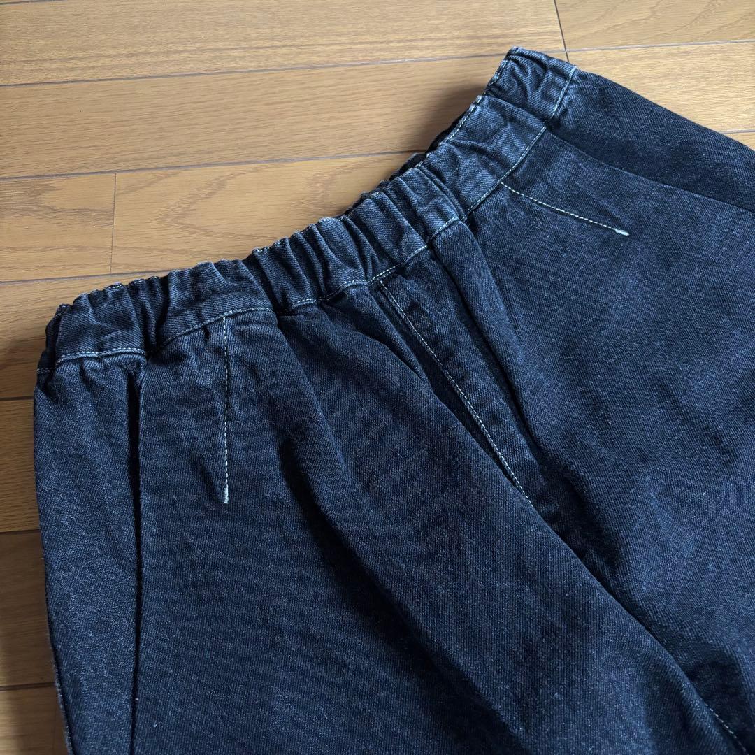 tumugu: 12ozコットンリネンデニム　ティンカーパンツ ブラック