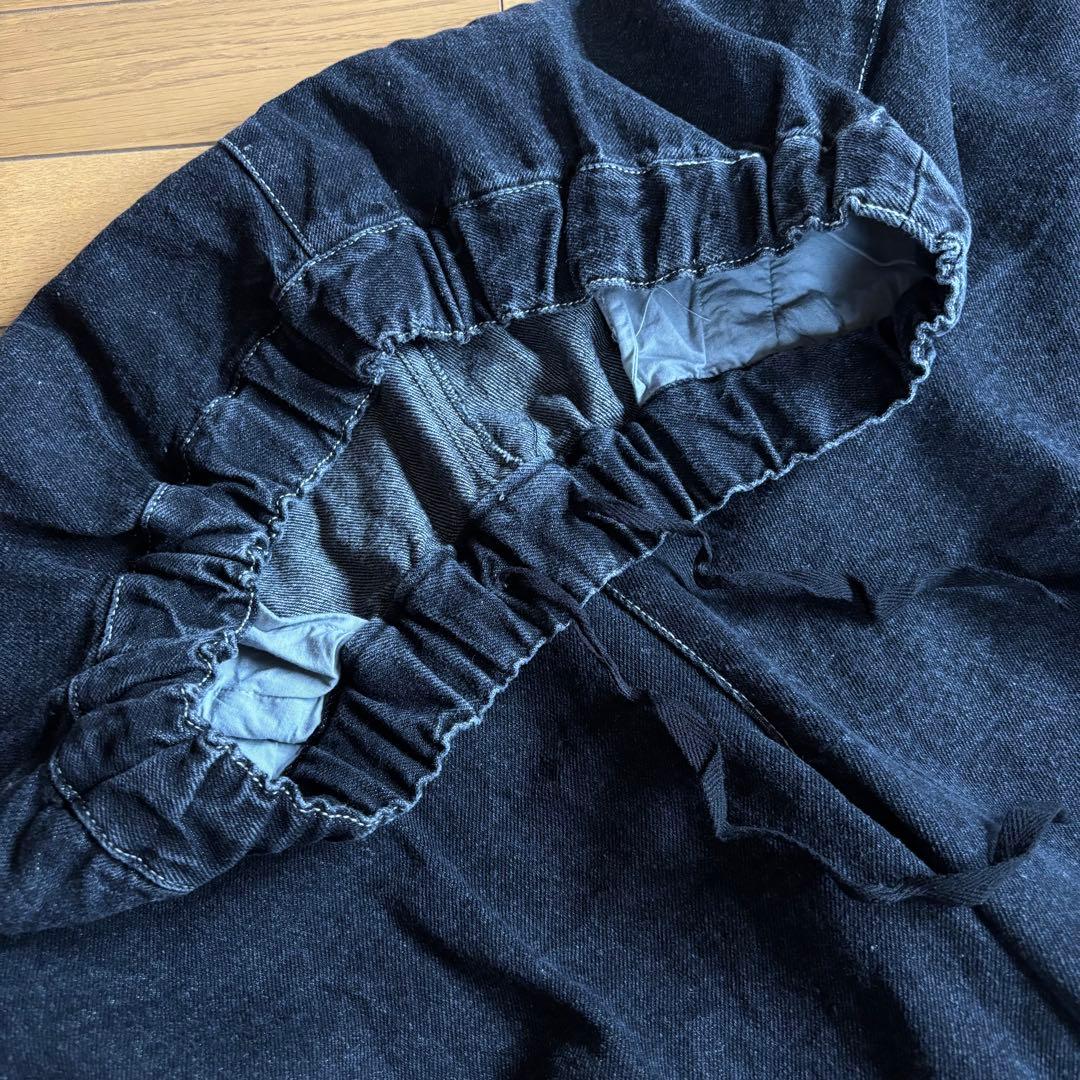 tumugu: 12ozコットンリネンデニム　ティンカーパンツ ブラック