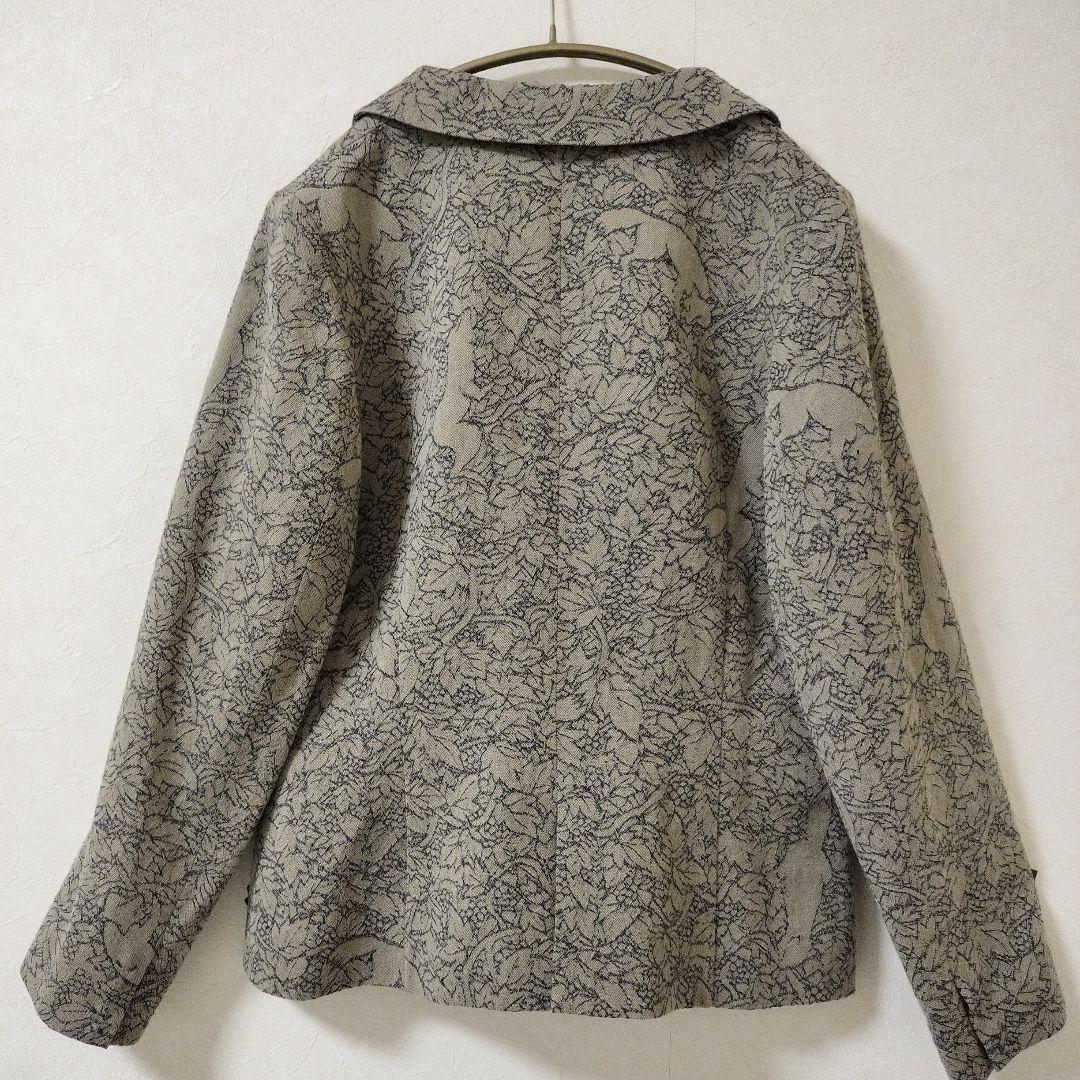 美品リゼッタ　キツネと葡萄リネンウールジャガード　ジャケット日本製