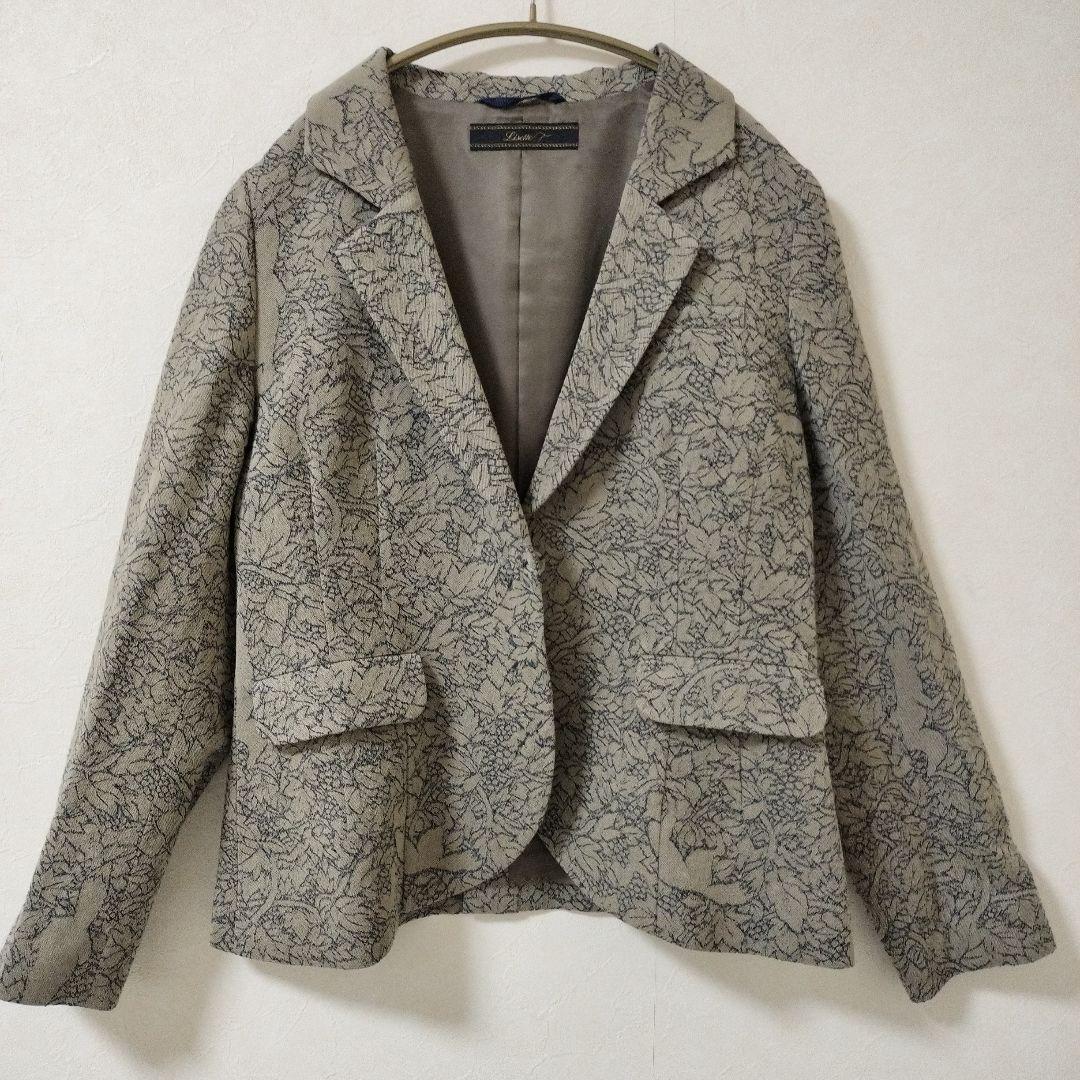 美品リゼッタ　キツネと葡萄リネンウールジャガード　ジャケット日本製