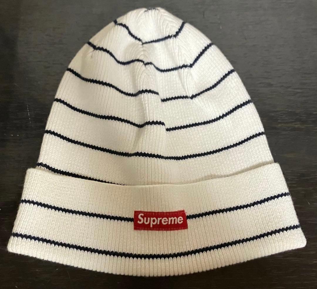 帽子 supreme striped beanie white