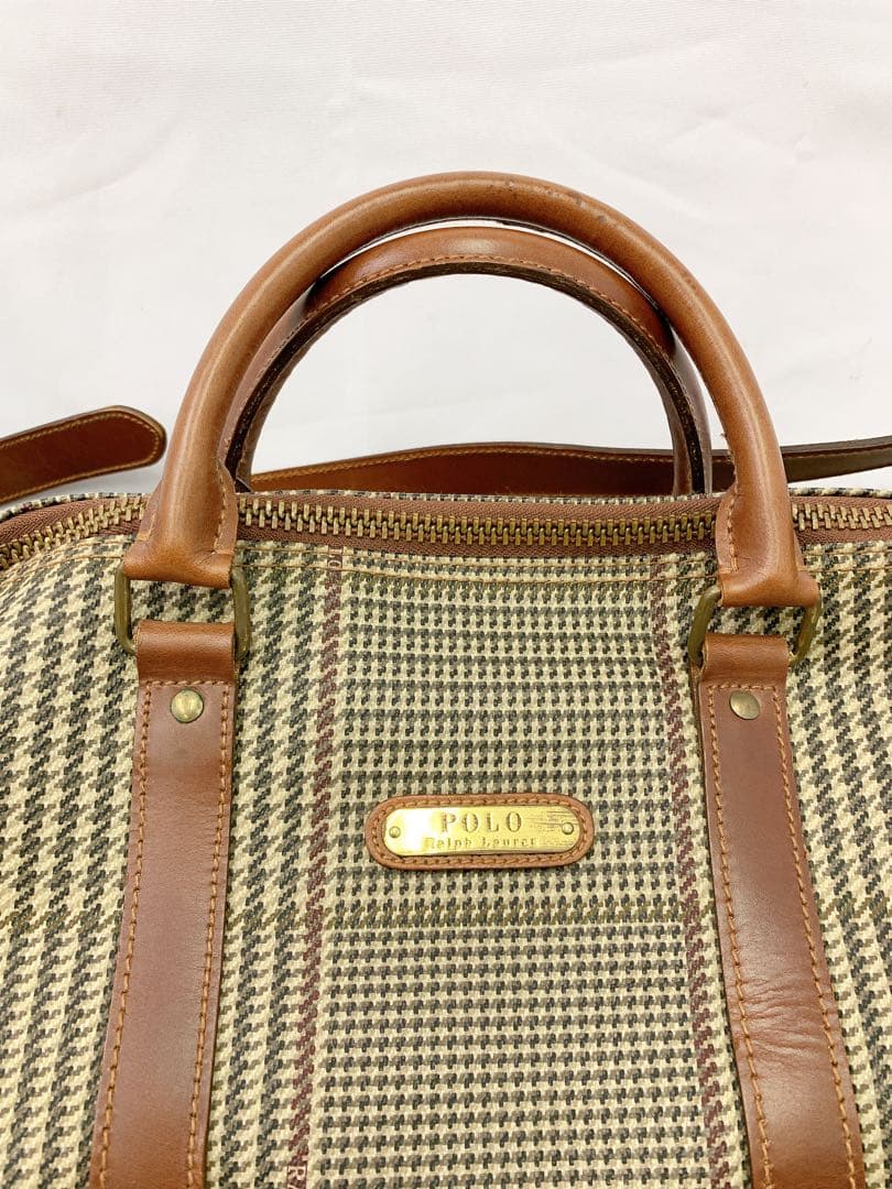 6SDM29 POLO チェック柄 ボストンバッグ