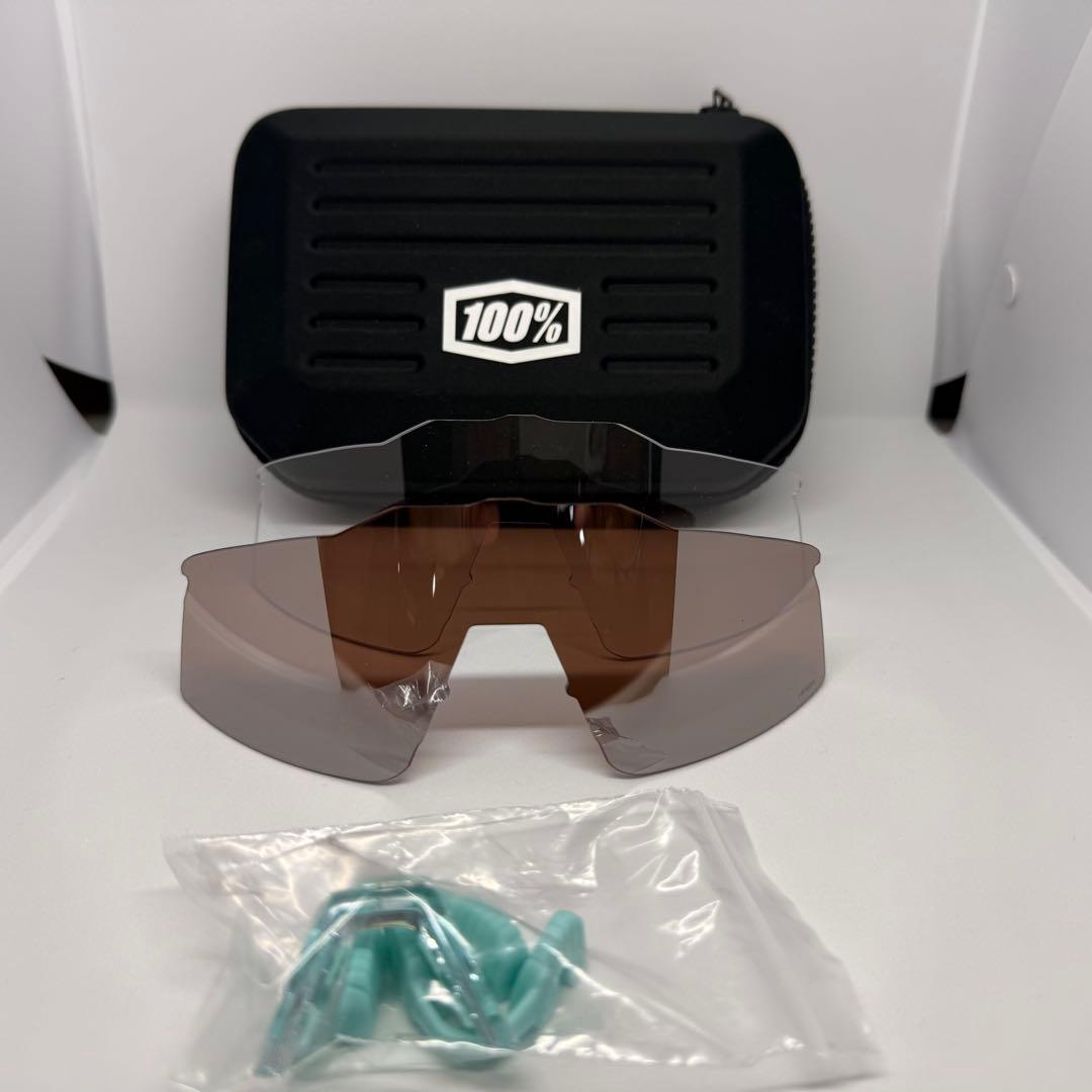 100% スポーツサングラス クリア/ブラウン