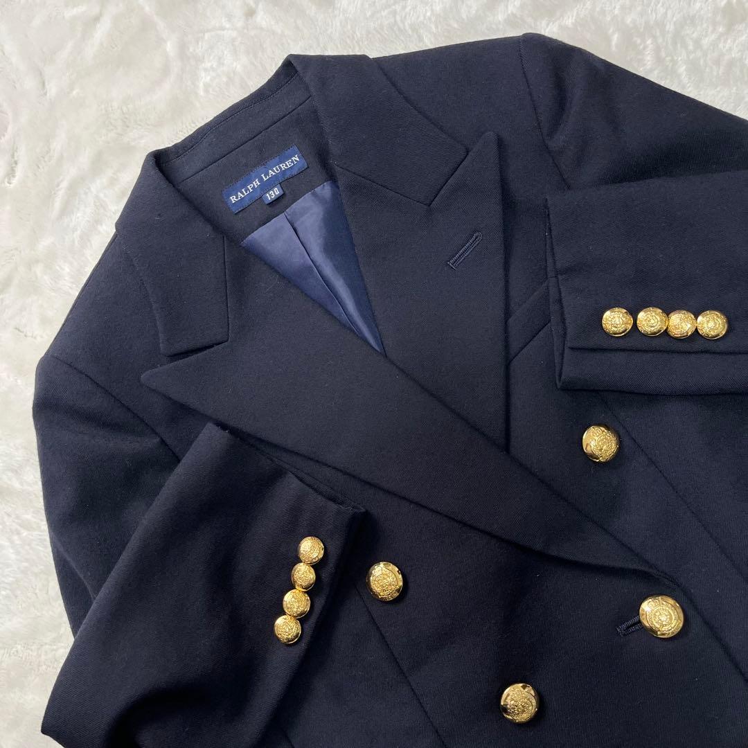 豪華4点✨ラルフローレン130フォーマルセットアップスーツ入学式　紺ブレ金ボタン