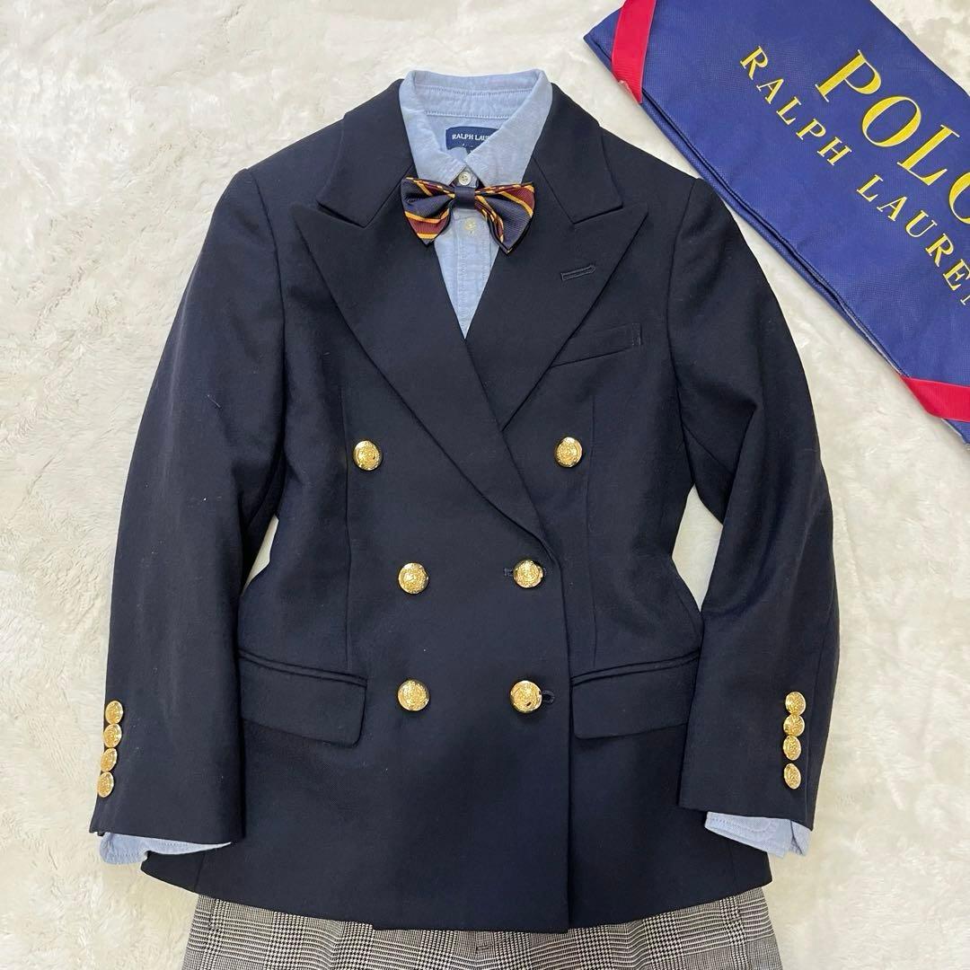 豪華4点✨ラルフローレン130フォーマルセットアップスーツ入学式　紺ブレ金ボタン