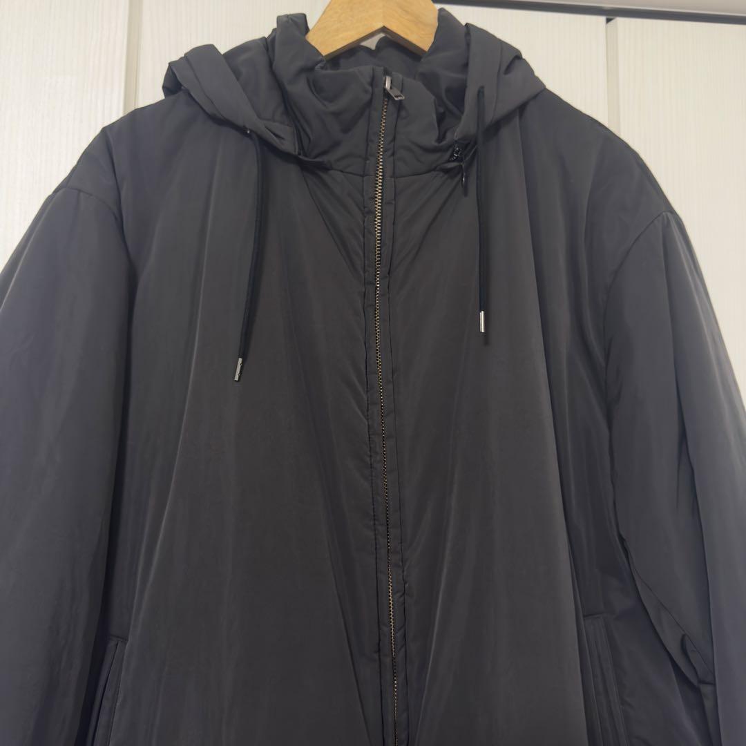 【美品】大きいサイズ 23区 中綿 ノンステッチ ロングアウター 48 ブラック