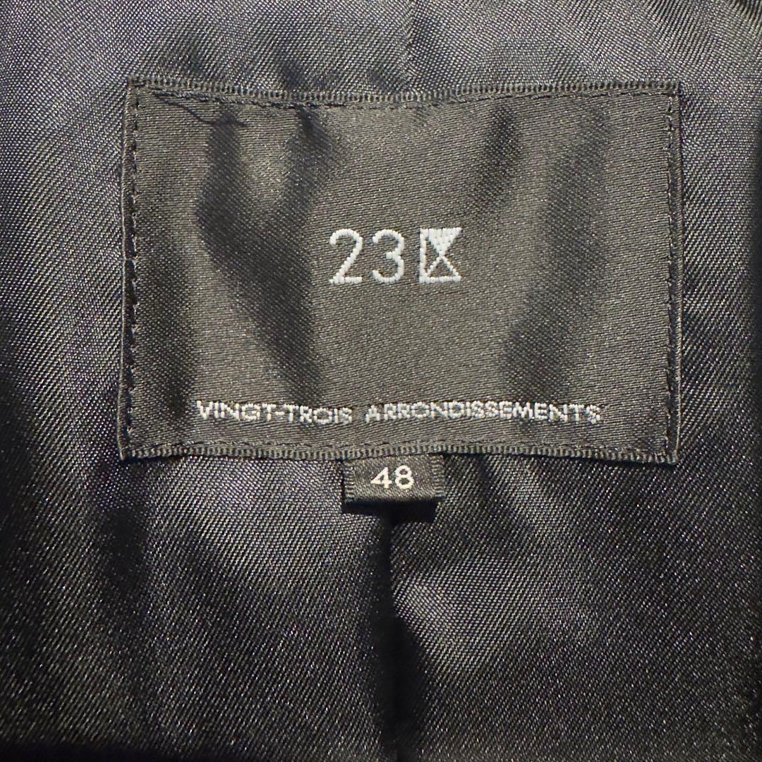 【美品】大きいサイズ 23区 中綿 ノンステッチ ロングアウター 48 ブラック