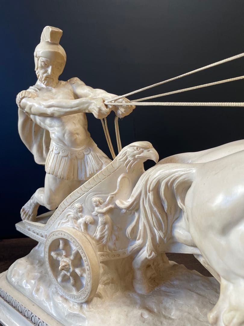 西洋美術 イタリア製A.SANTINI アンテルマ サンティーニ 彫刻 戦馬車像