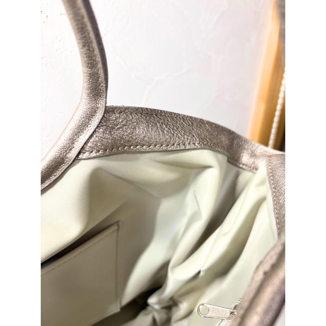 【未使用級】LiSA LiSA リサリサ芦屋 かごバッグ a4 グレー シルバー