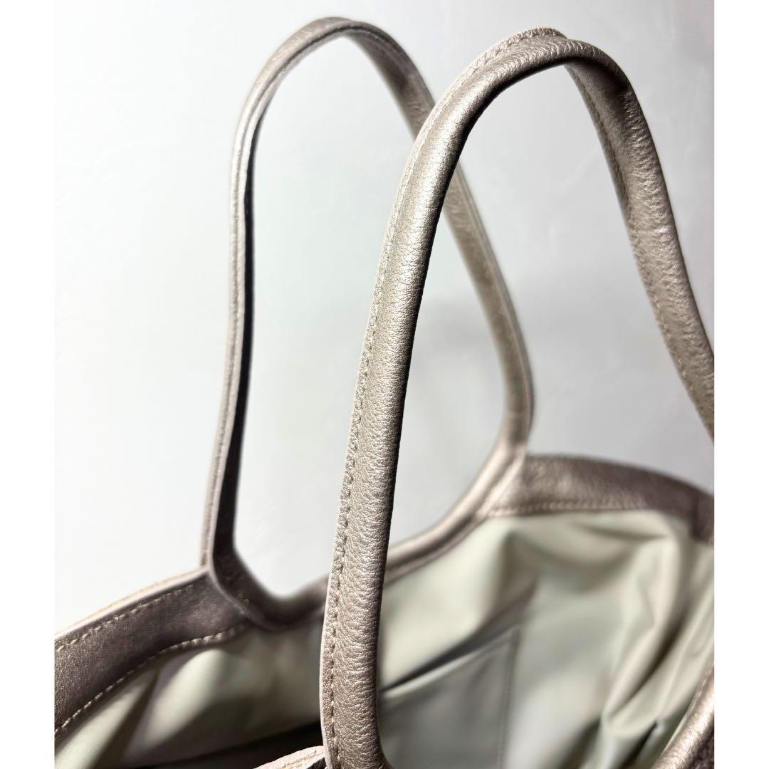 【未使用級】LiSA LiSA リサリサ芦屋 かごバッグ a4 グレー シルバー