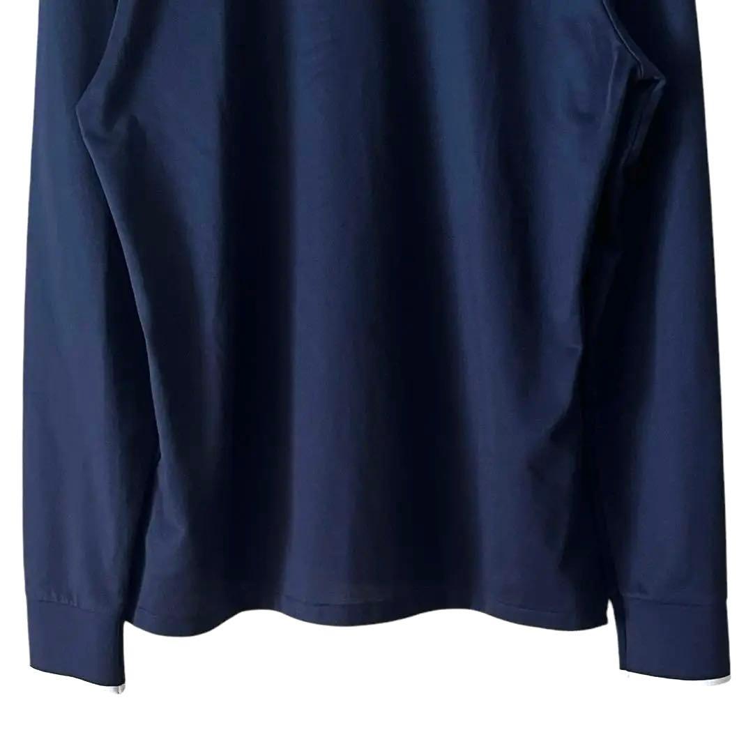 【美品】ラルフローレン RLX 長袖ポロシャツ ポロベア 刺繍 M 紺