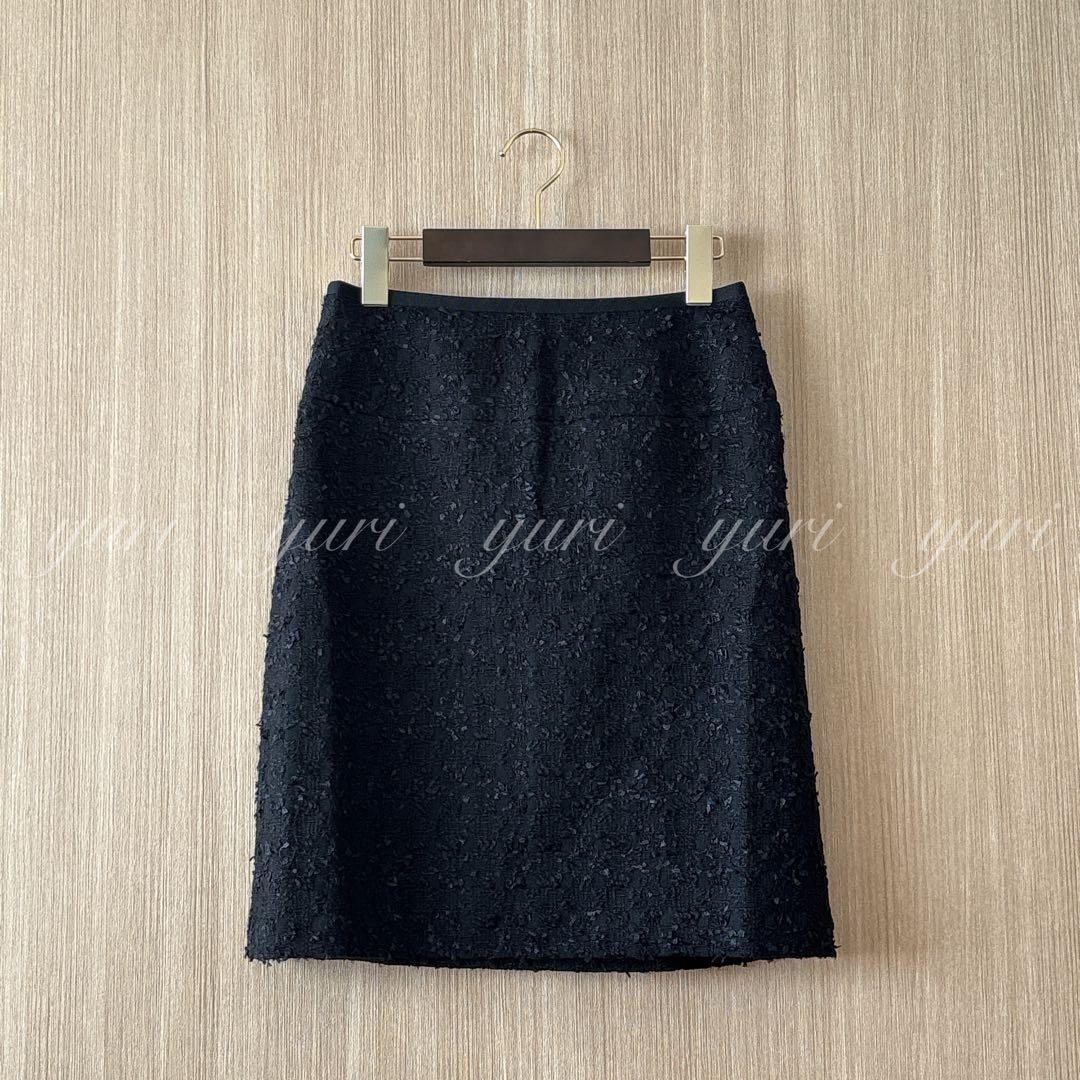 【993】アナイ　ミックスヤーンツイードミニ スカート　黒　36
