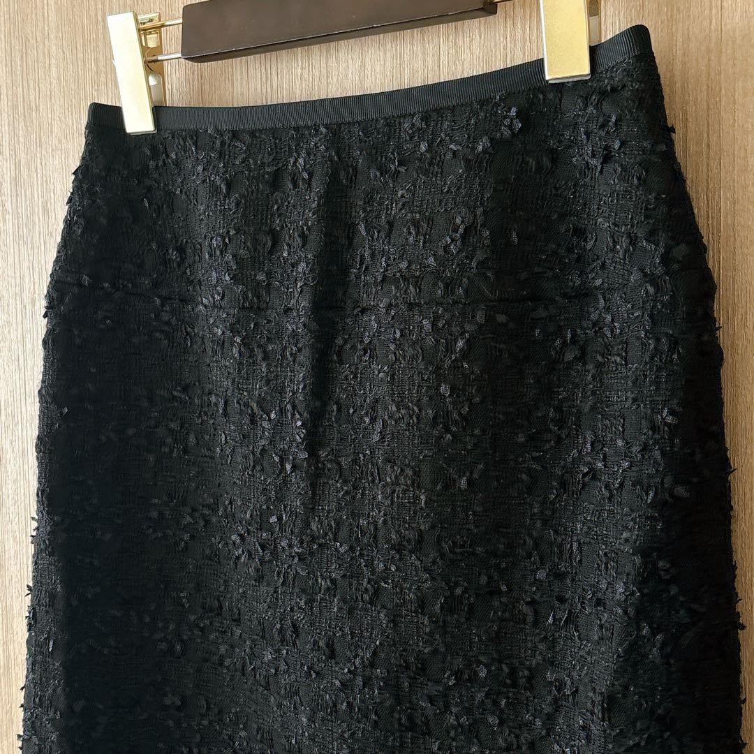 【993】アナイ　ミックスヤーンツイードミニ スカート　黒　36